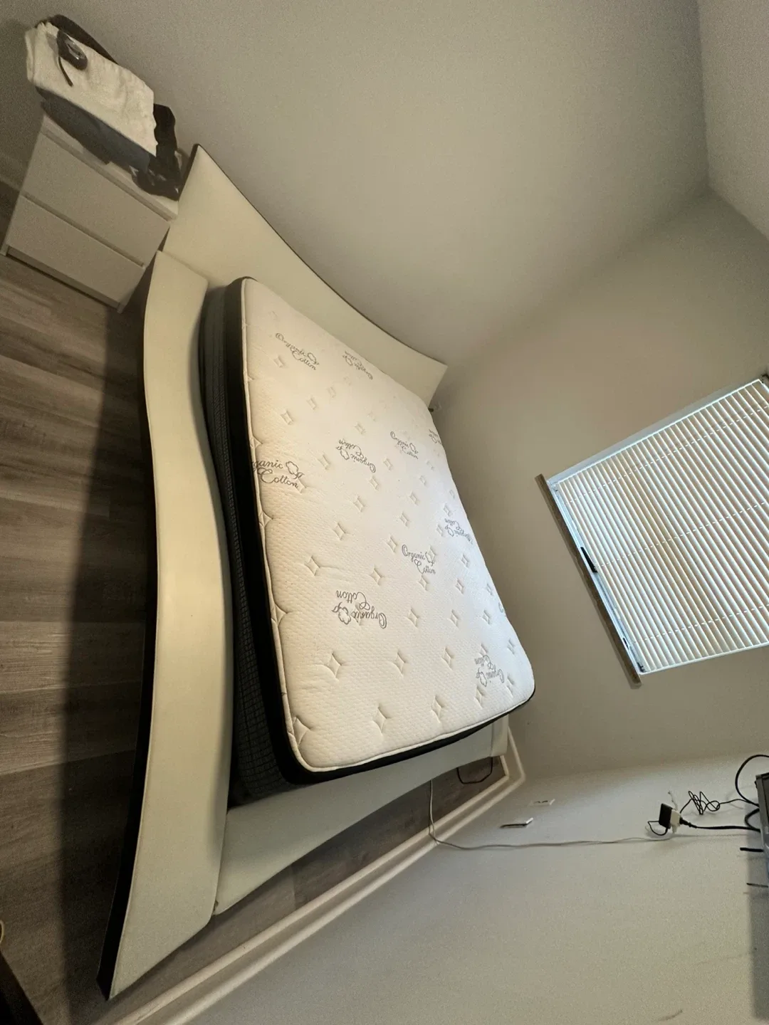 Leather Queen size bed for sale.