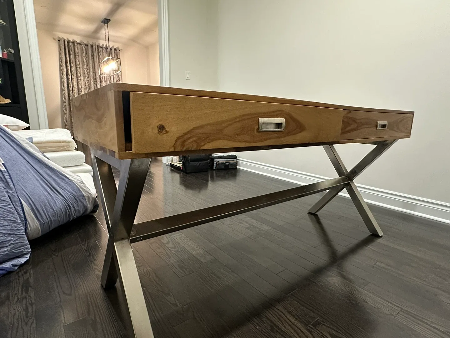 Wood & Metal Desk – 64” Long