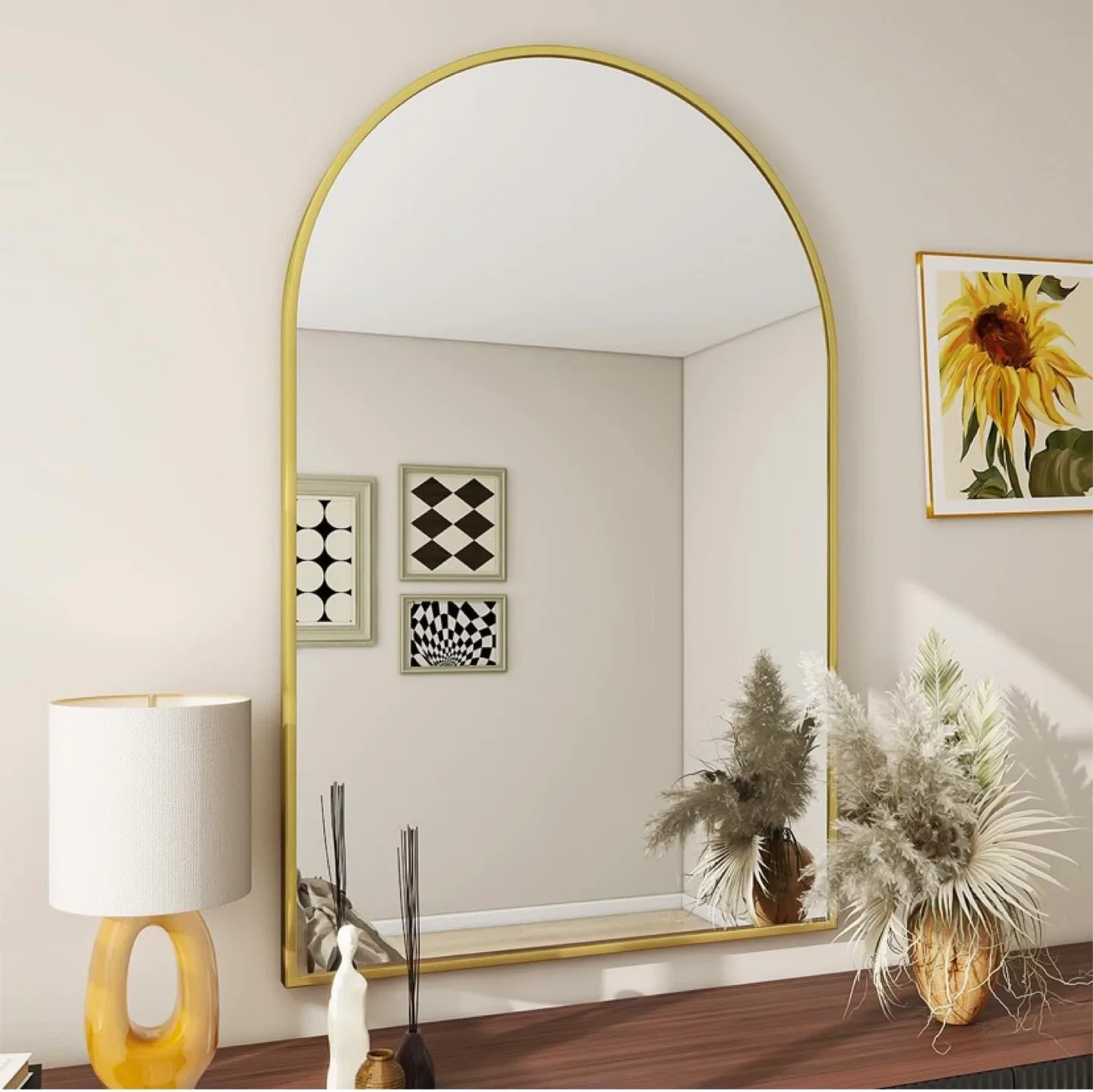 New 24"x36" Arch Gold Mirror