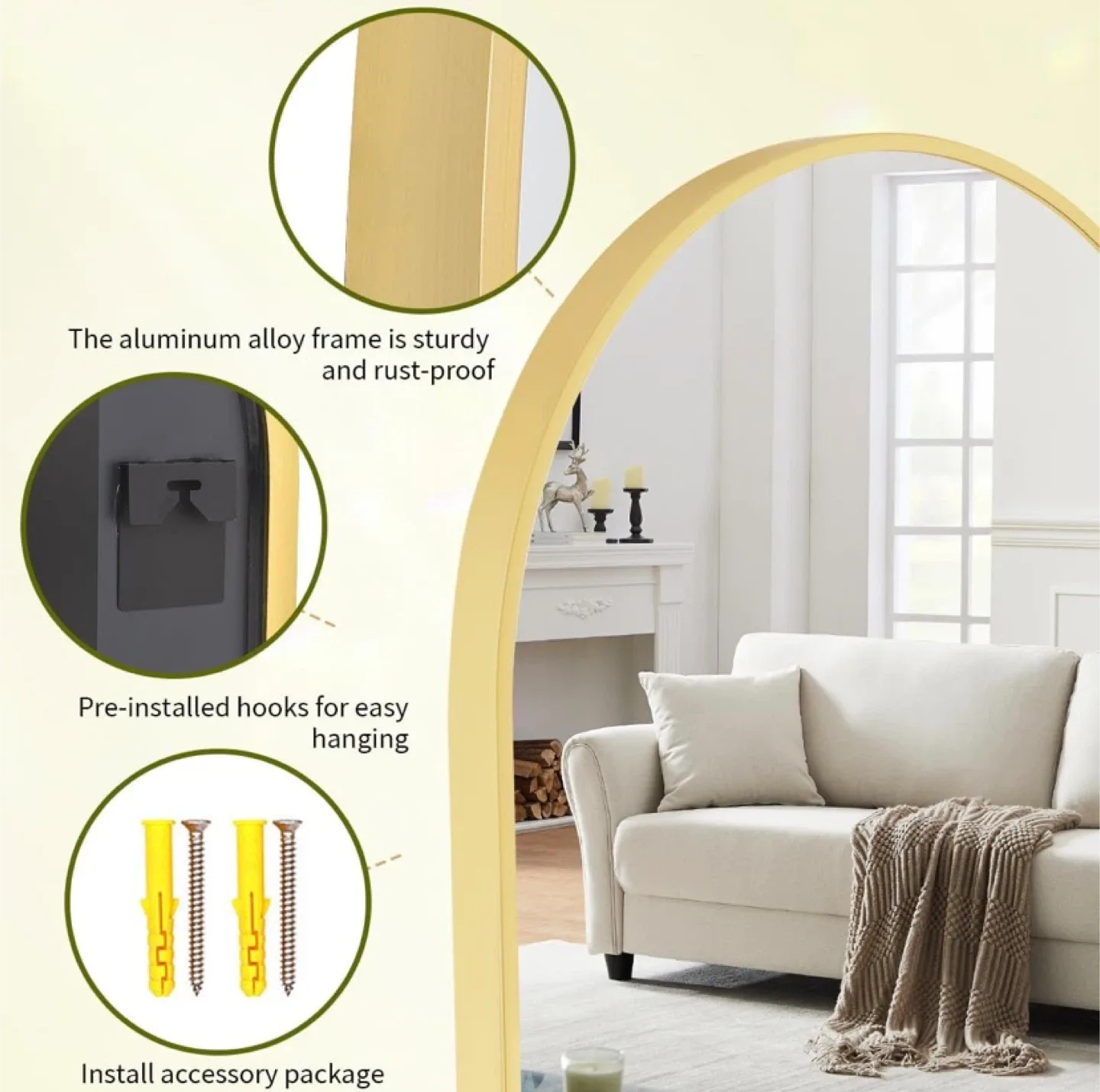 New 24"x36" Arch Gold Mirror image indicator(5)