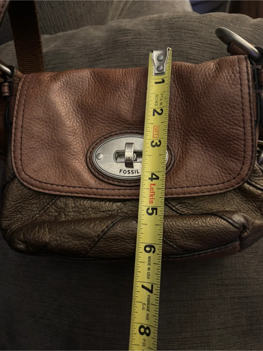 Fossil Brown Leather Crossbody Bag image indicator(9)