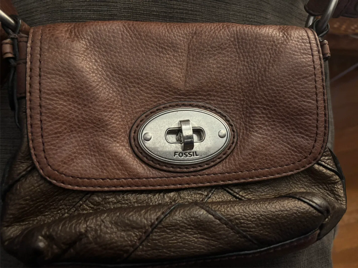 Fossil Brown Leather Crossbody Bag image indicator(2)