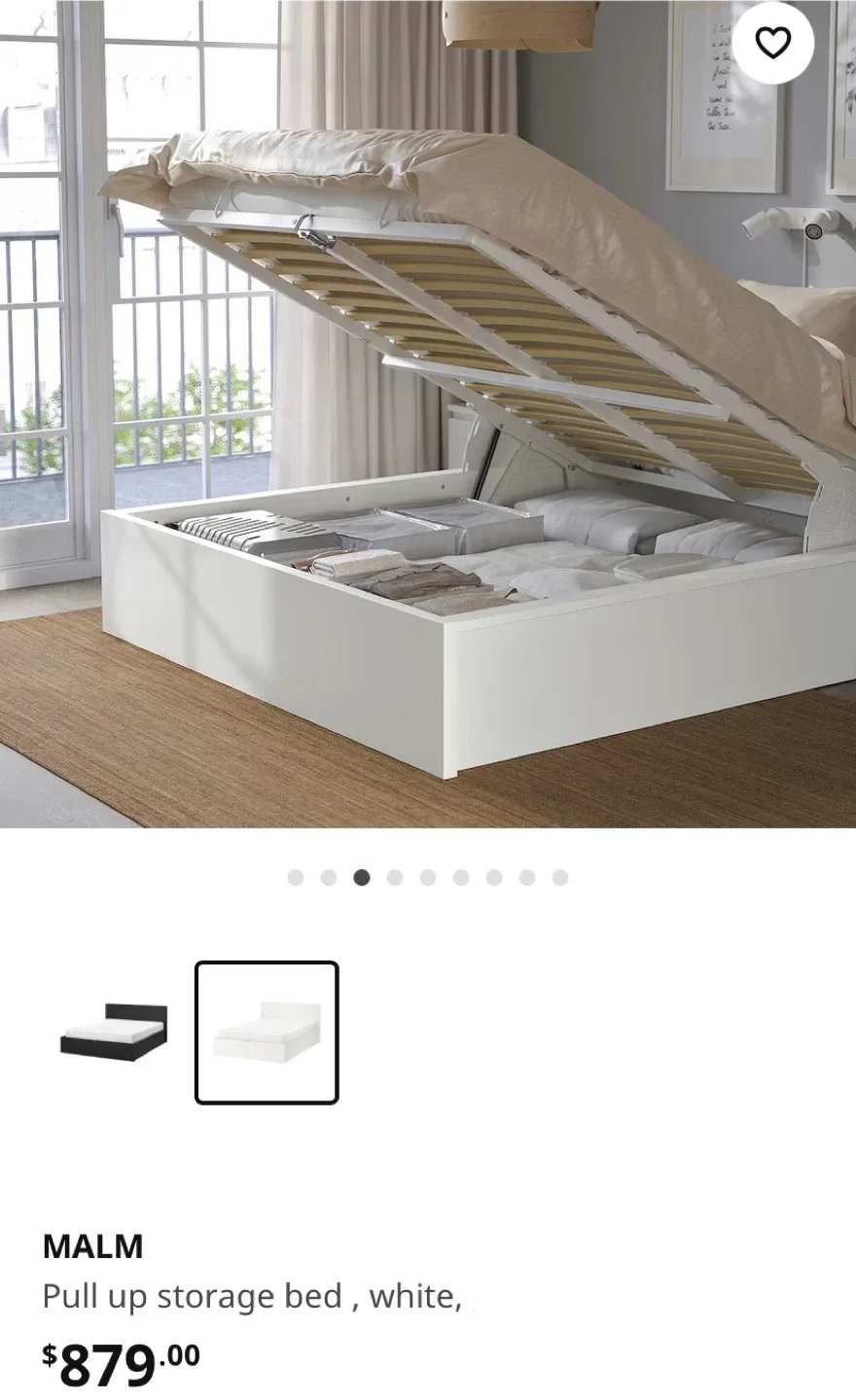 IKEA Malm White Pull-Up Storage Bed image indicator(5)