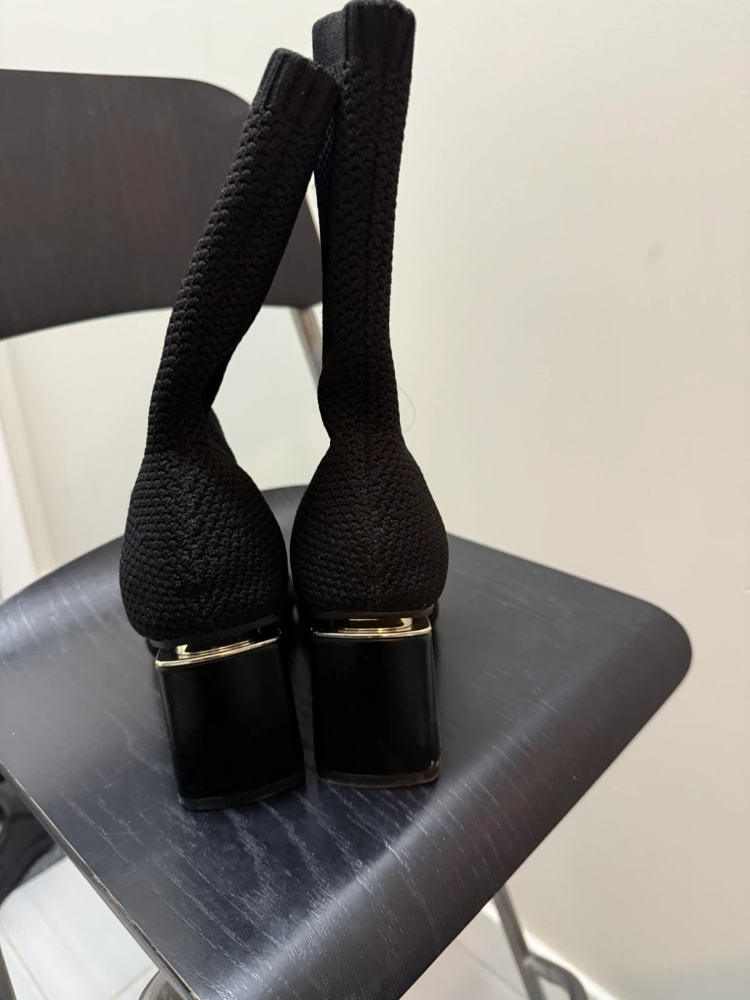 Black Knit Ankle Boots - Size 39 - photo 2