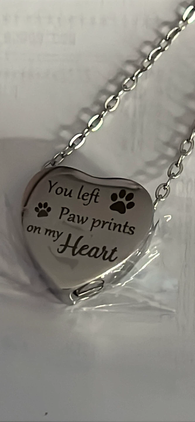 Paw Prints on My Heart Necklace urn