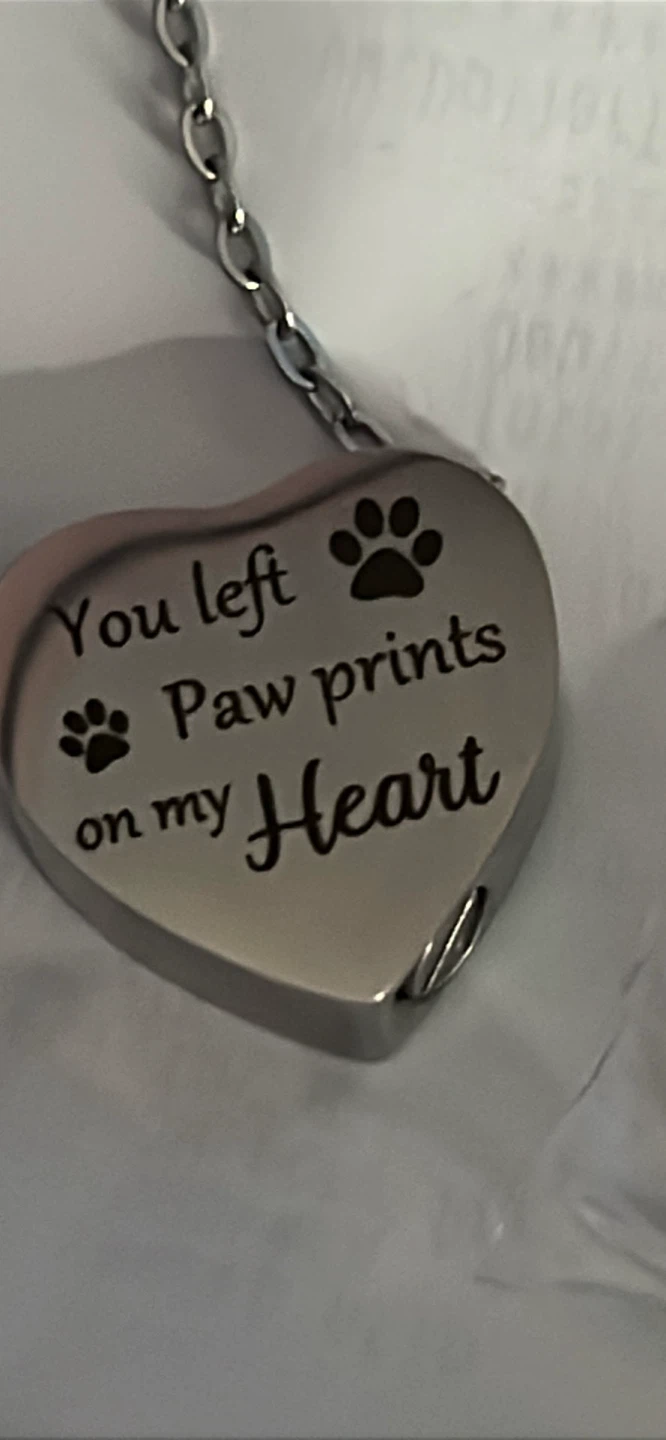 Paw Prints on My Heart Necklace urn - photo 2