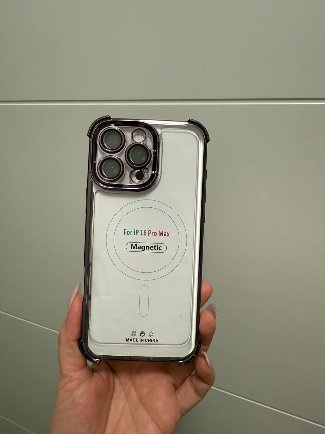 New iPhone 16 Pro Max Clear Purple Case