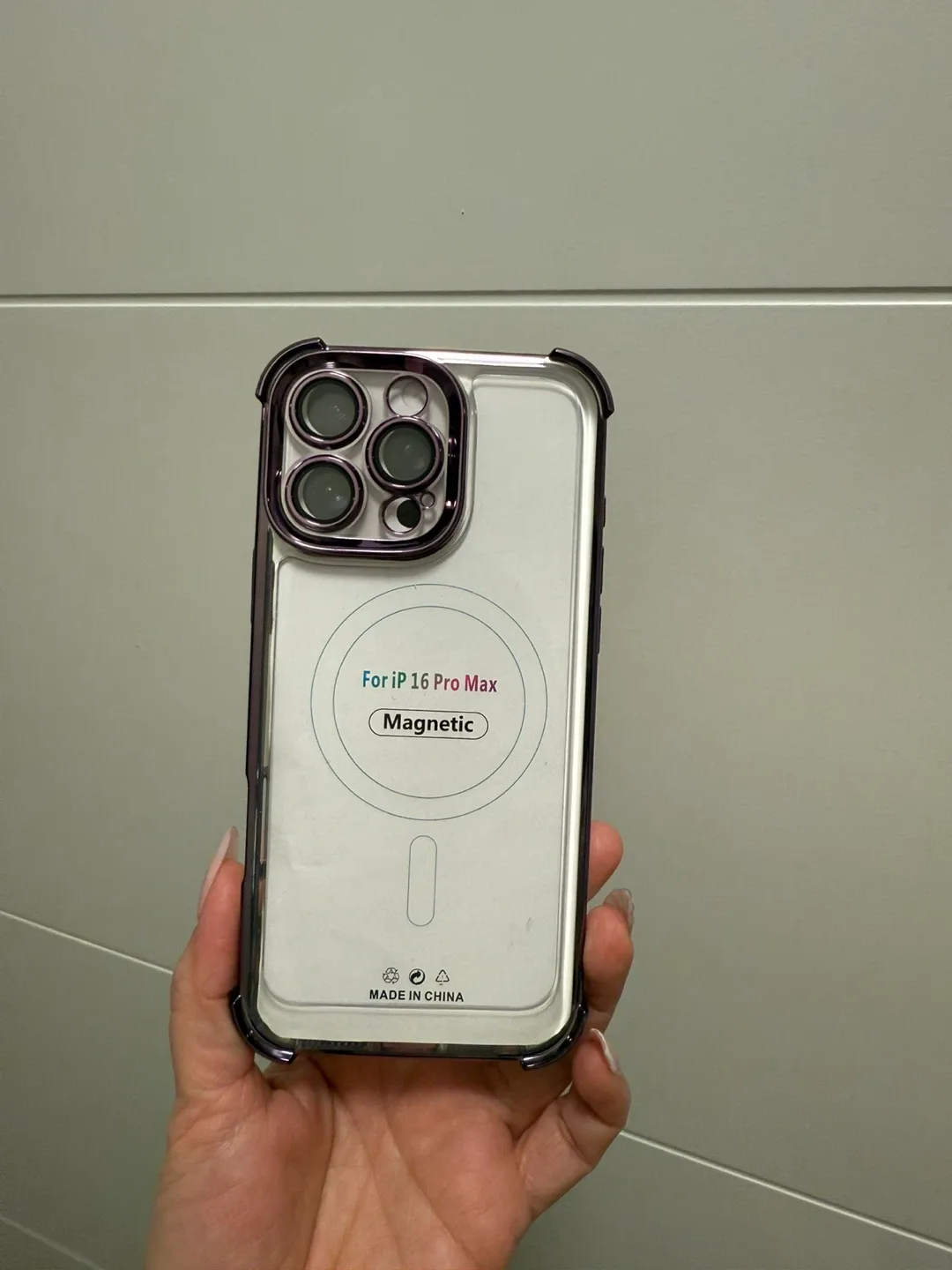 New iPhone 16 Pro Max Clear Purple Case