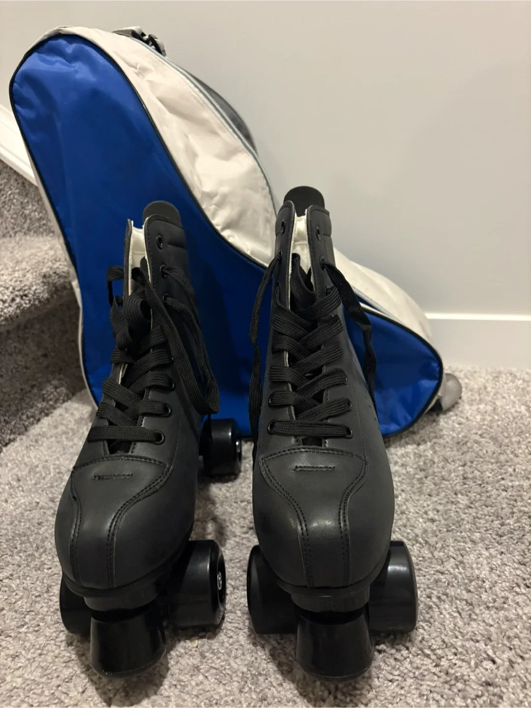 Black Roller Skates with Carrying Bag