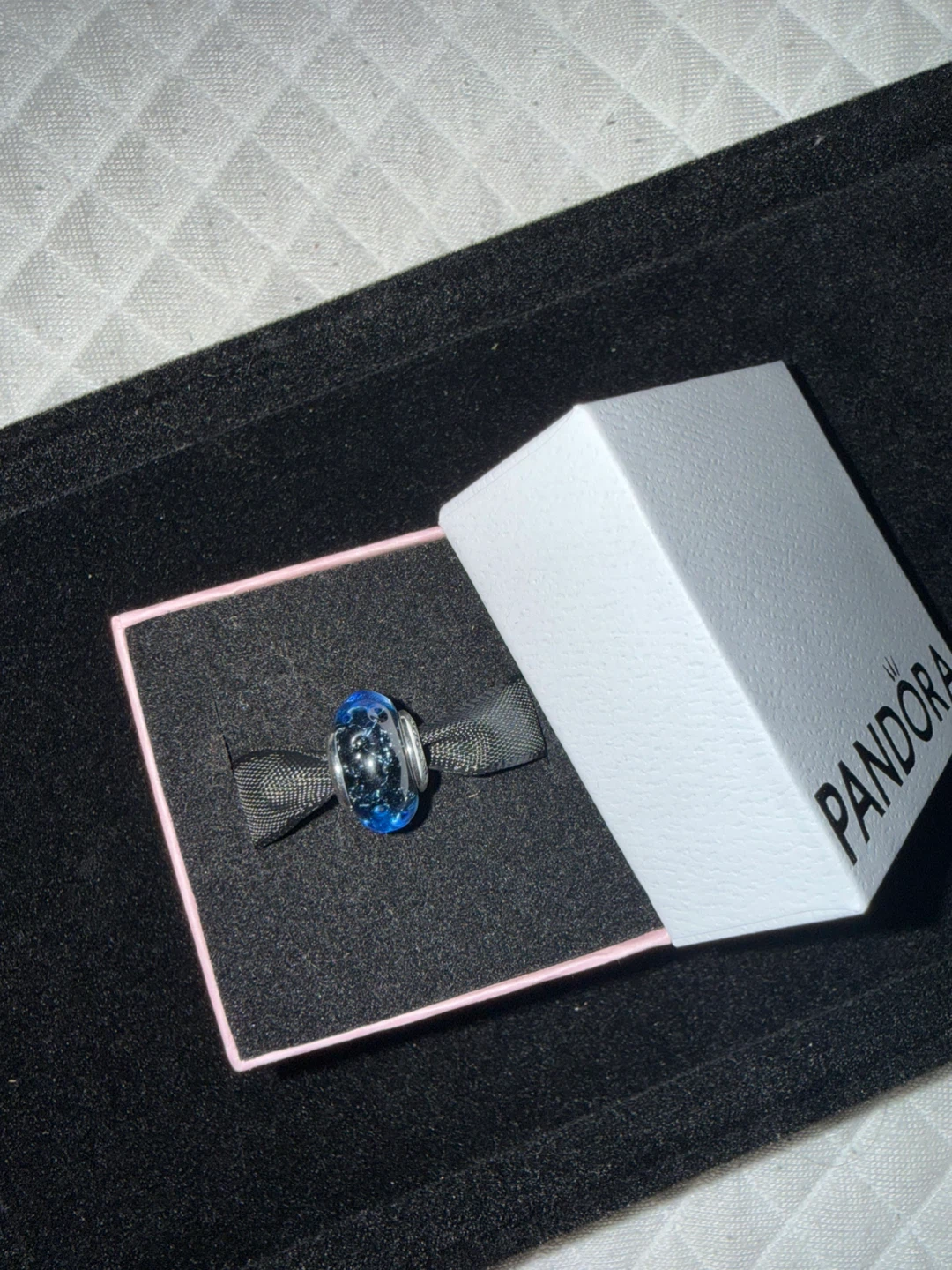 Pandora Blue Swirl Murano Glass Charm