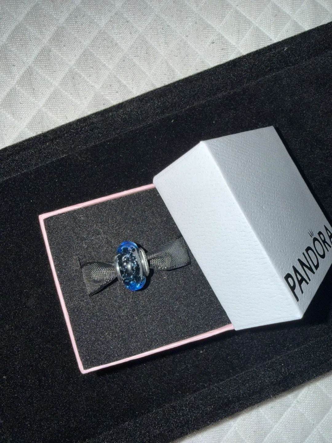 Pandora Blue Swirl Murano Glass Charm