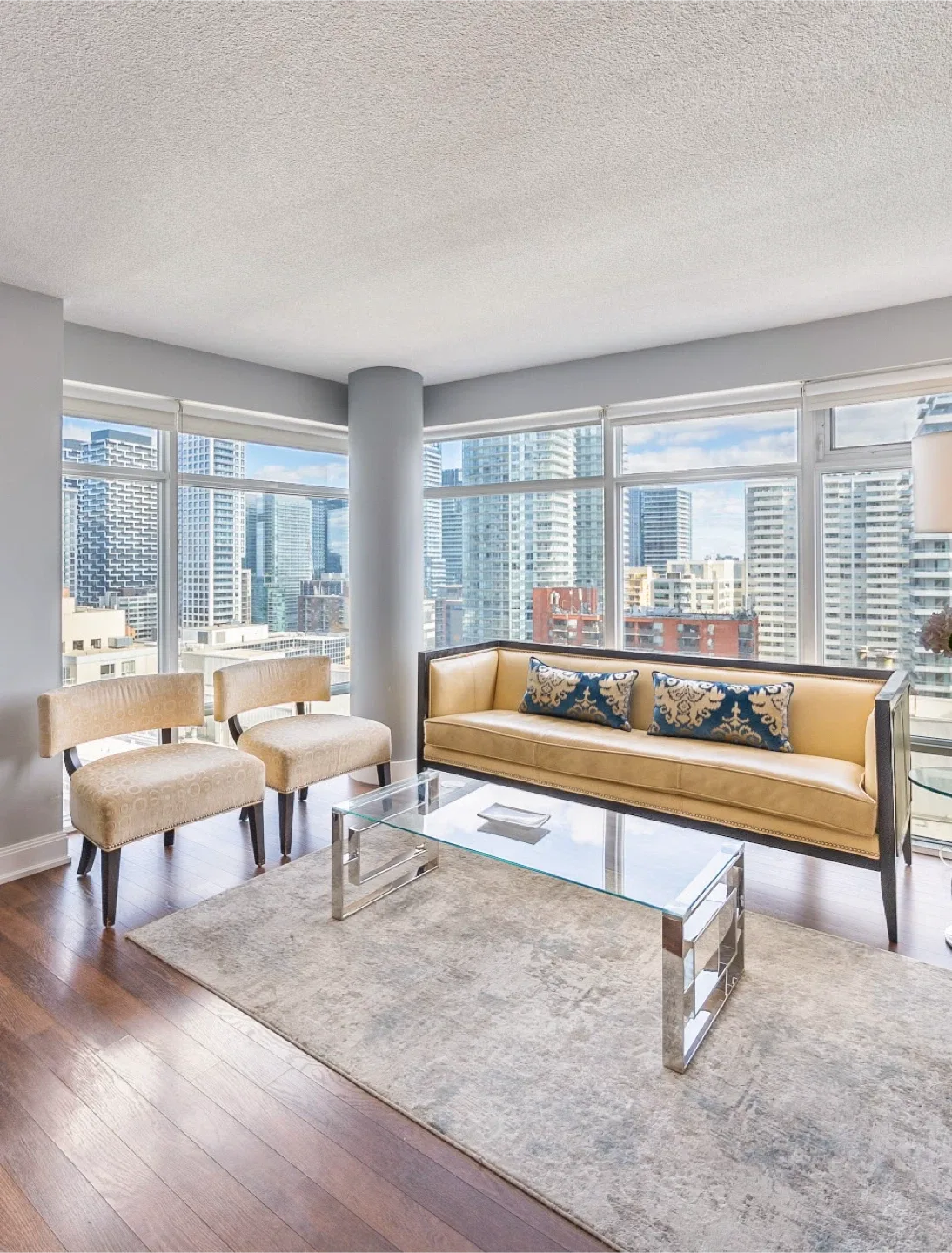 Living Room Set: Sofa, Chairs, Area Rug