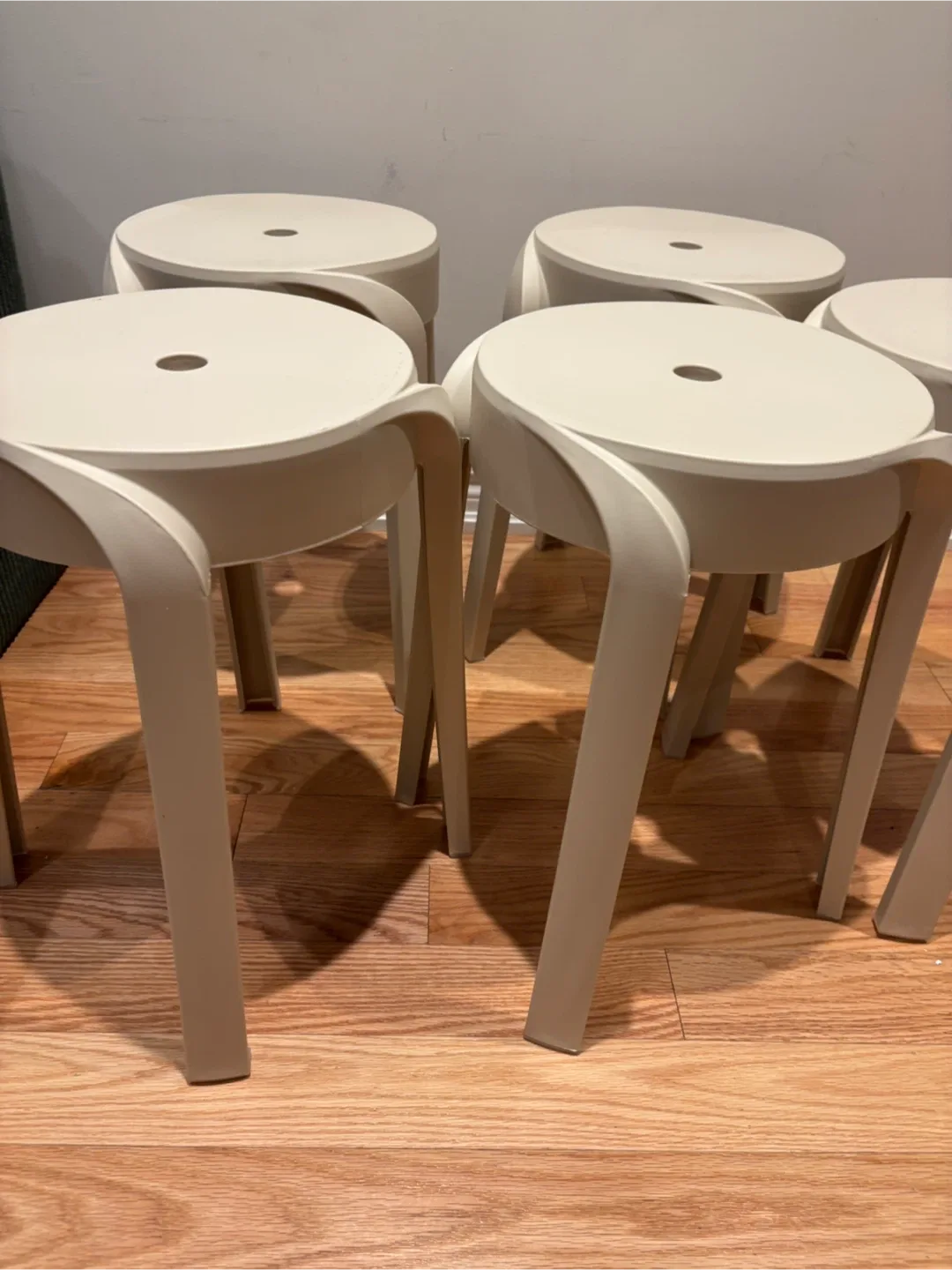 Cream Stackable Stools - Set of 5