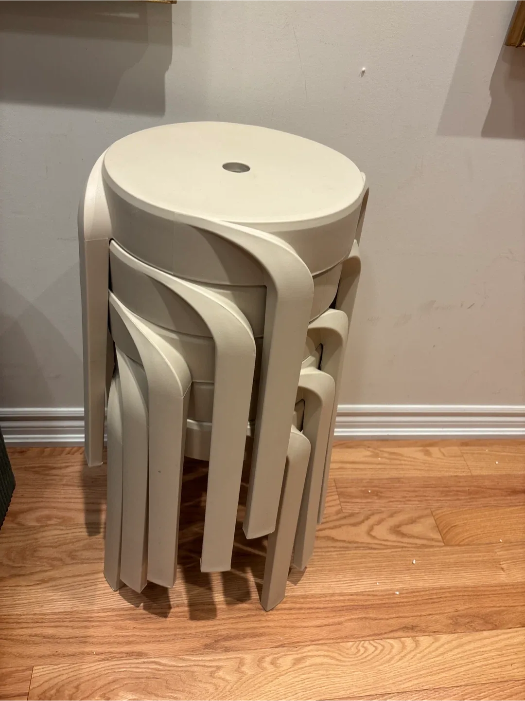 Cream Stackable Stools - Set of 5 image indicator(2)