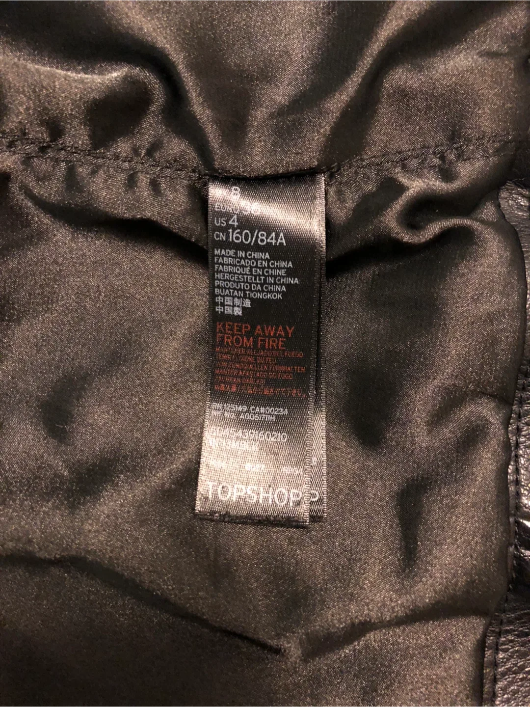 #Cleanout Topshop Black Faux Leather Biker Jacket - Size US 4 image indicator(5)