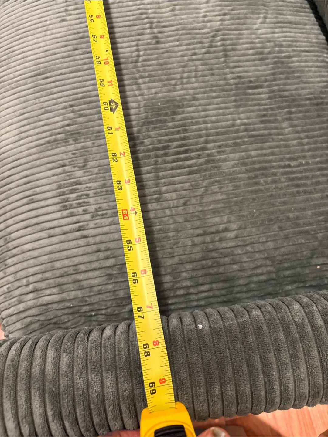 Green Corduroy Sofa with Ottoman- AS IS image indicator(4)