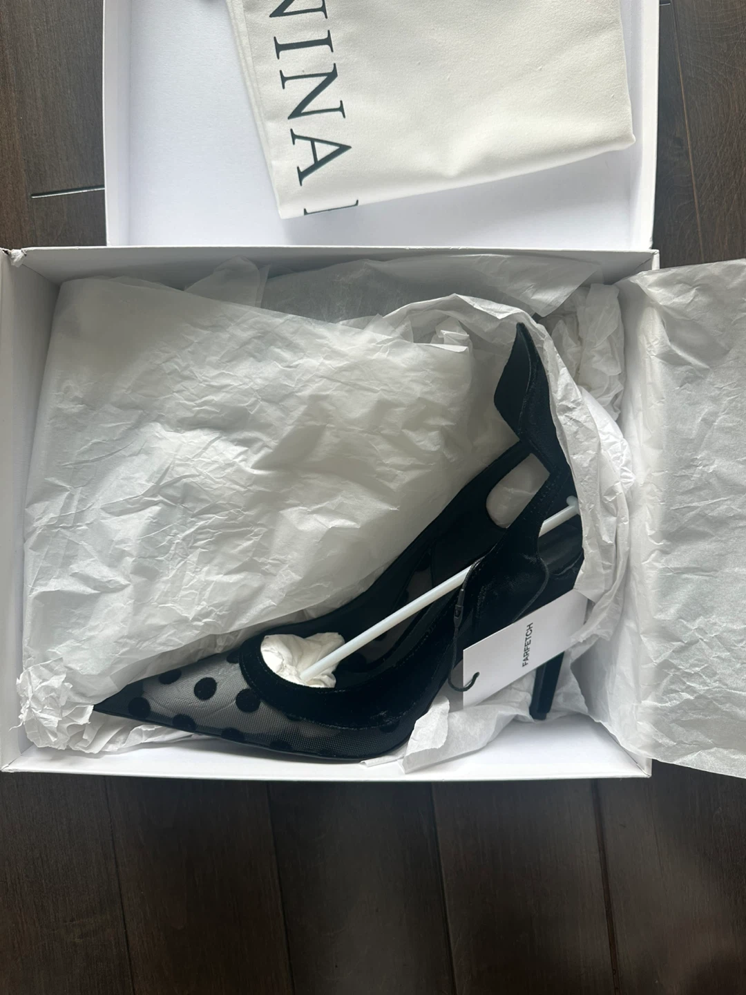 Nina Ricci Black Polka Dot Heels 105mm- Size 38