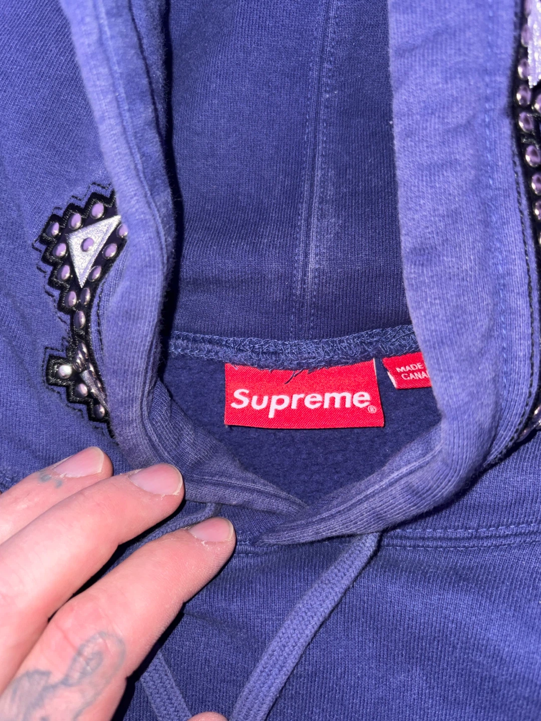 Supreme Pharaoh Studded Hoodie, Medium $200 - photo 3