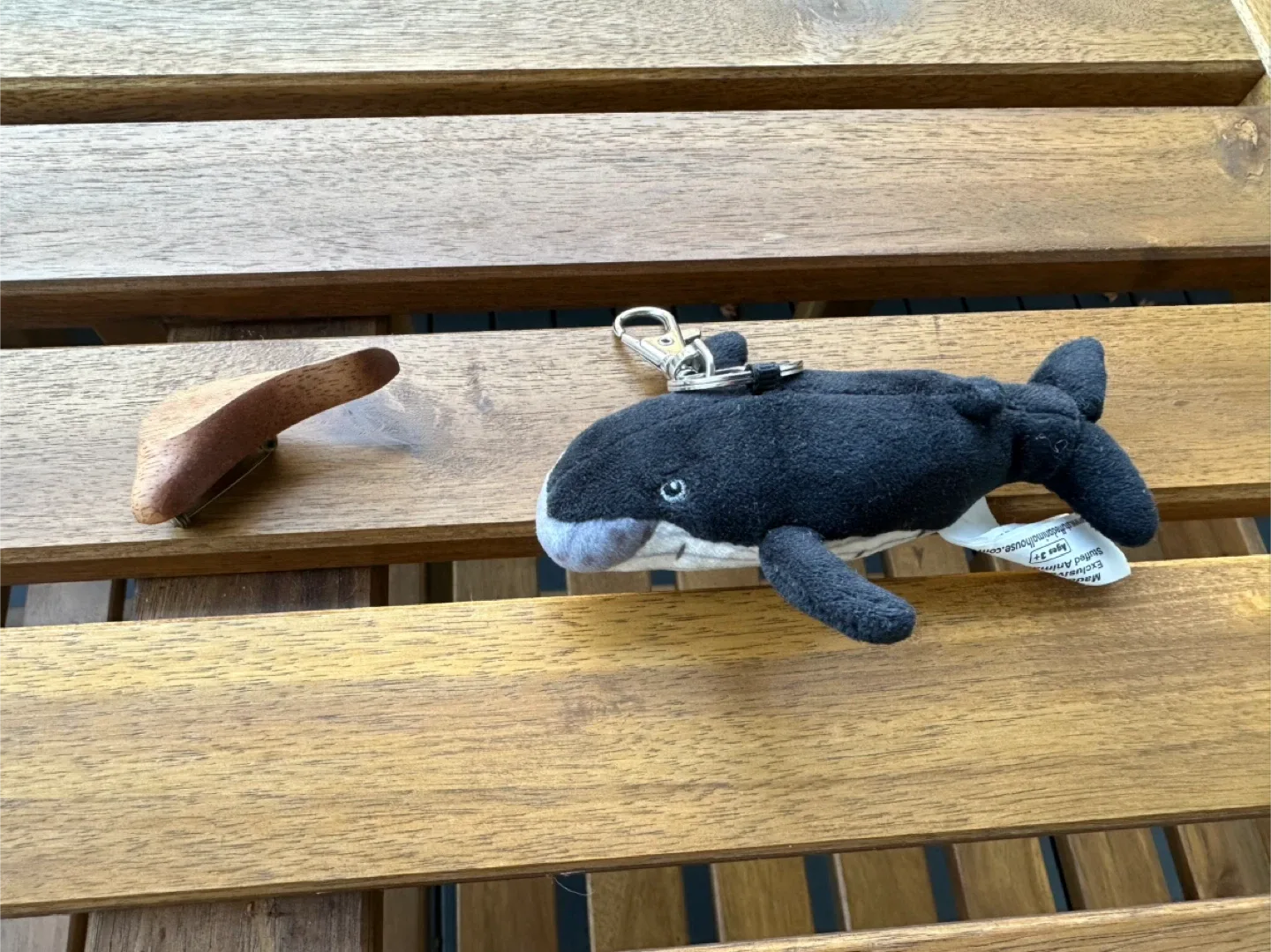 Handmade Wooden Pin & Whale Keychain