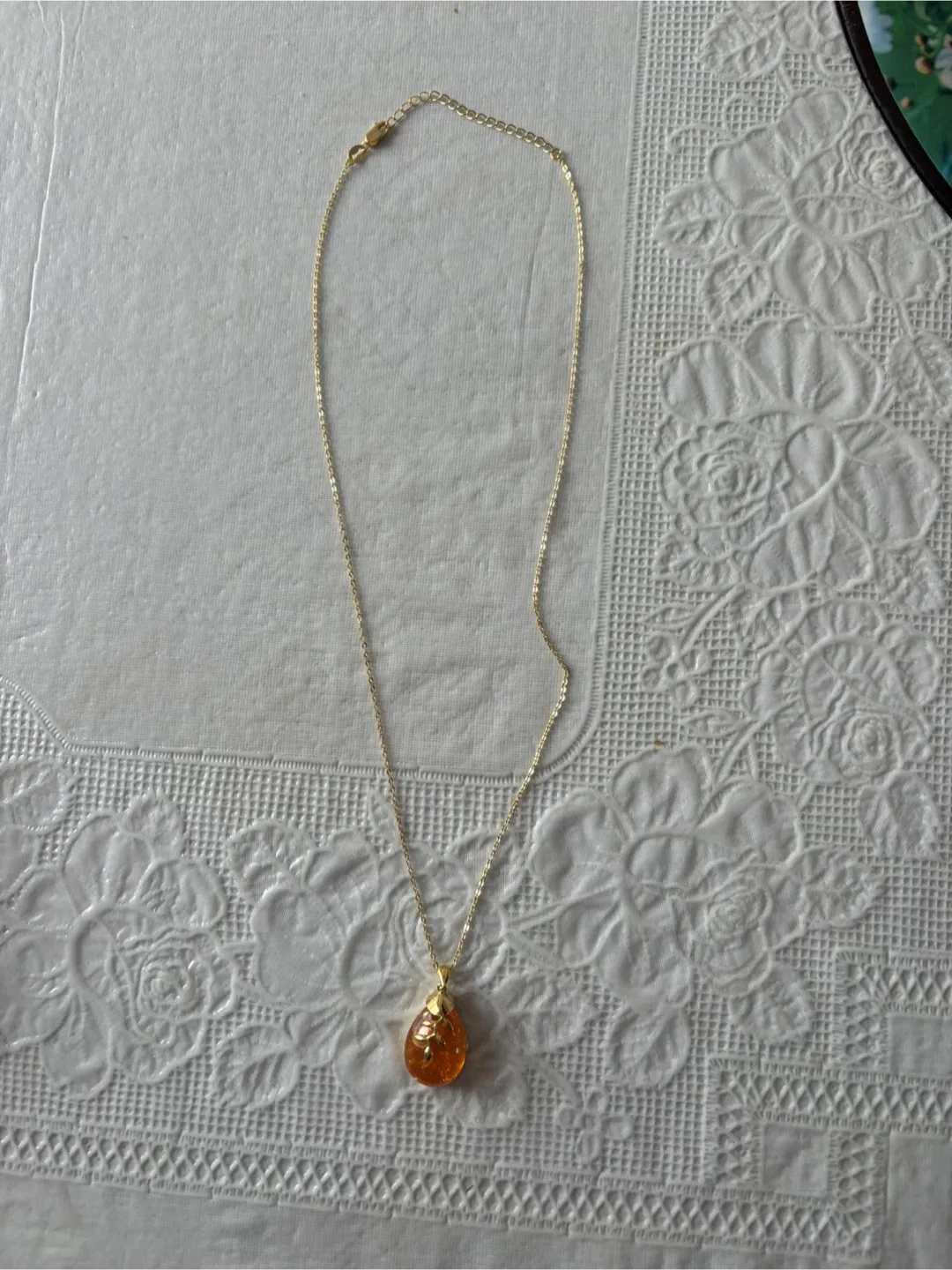 Poplyke Amber leaf 925 Sterling silver necklace (New) image indicator(2)