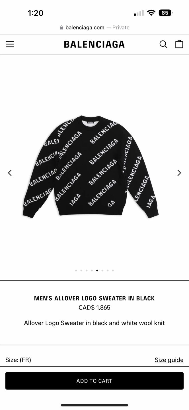 Balenciaga Allover Logo Sweater, Black - photo 2