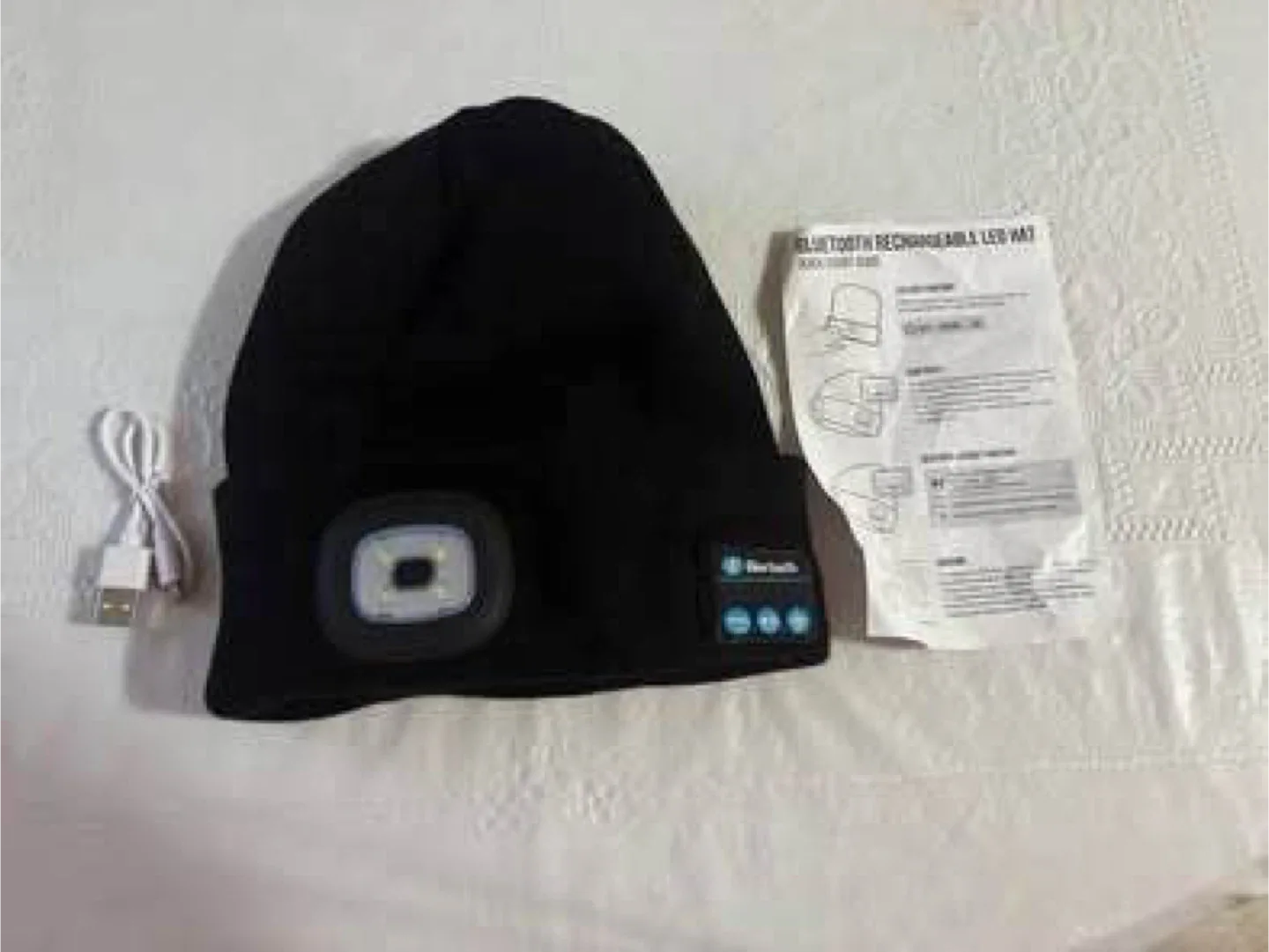 Bluetooth rechargeable LED hat (Never used)