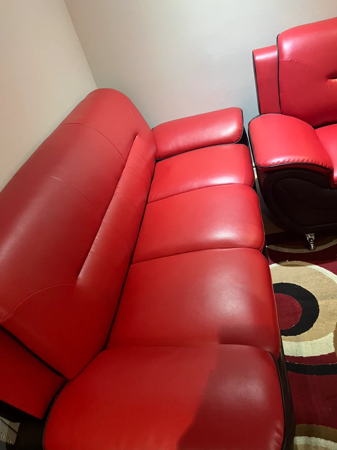 Red Leather Sofa image indicator(3)