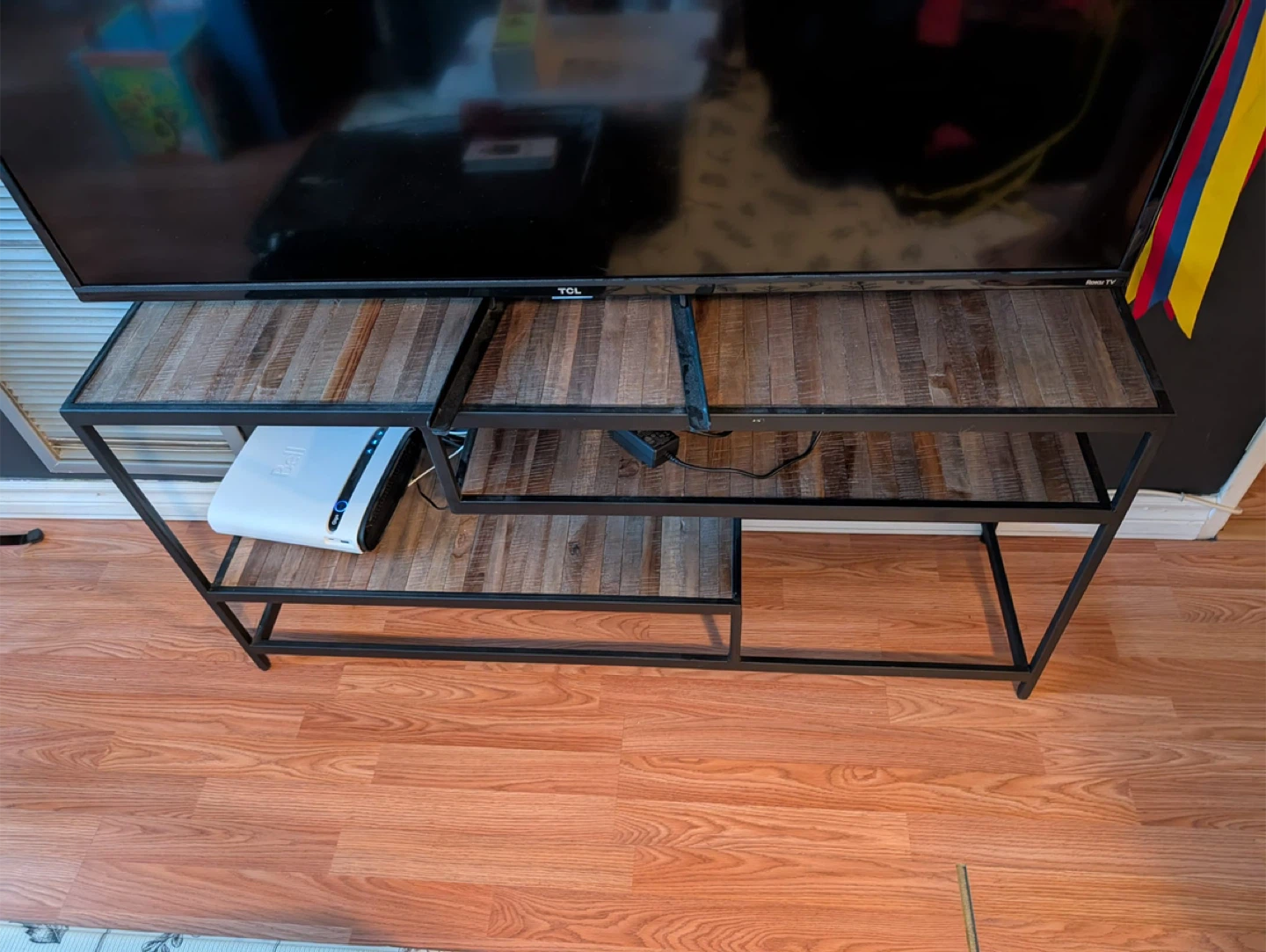 Rustic Wood & Metal TV Stand - photo 2