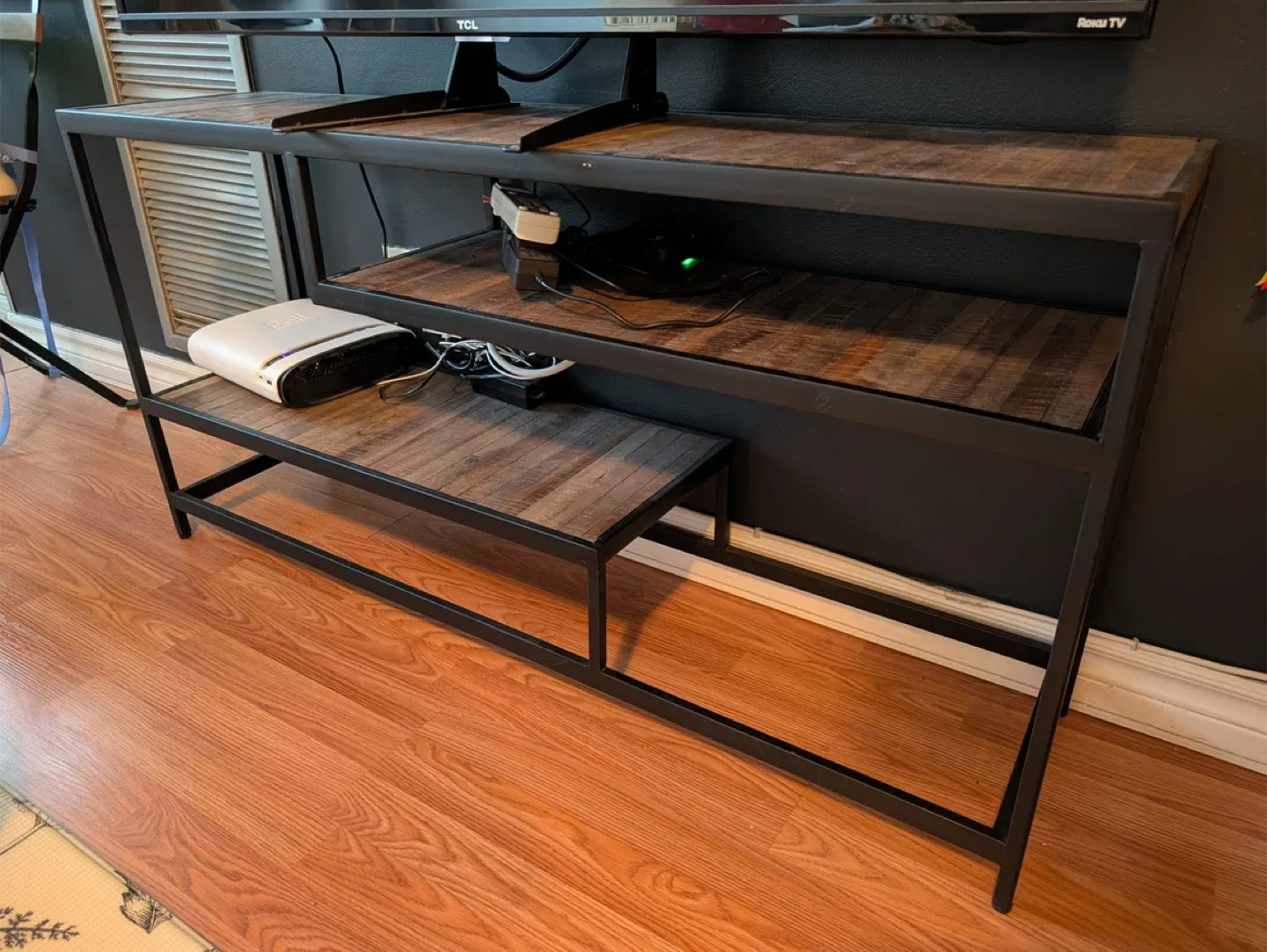 Rustic Wood & Metal TV Stand