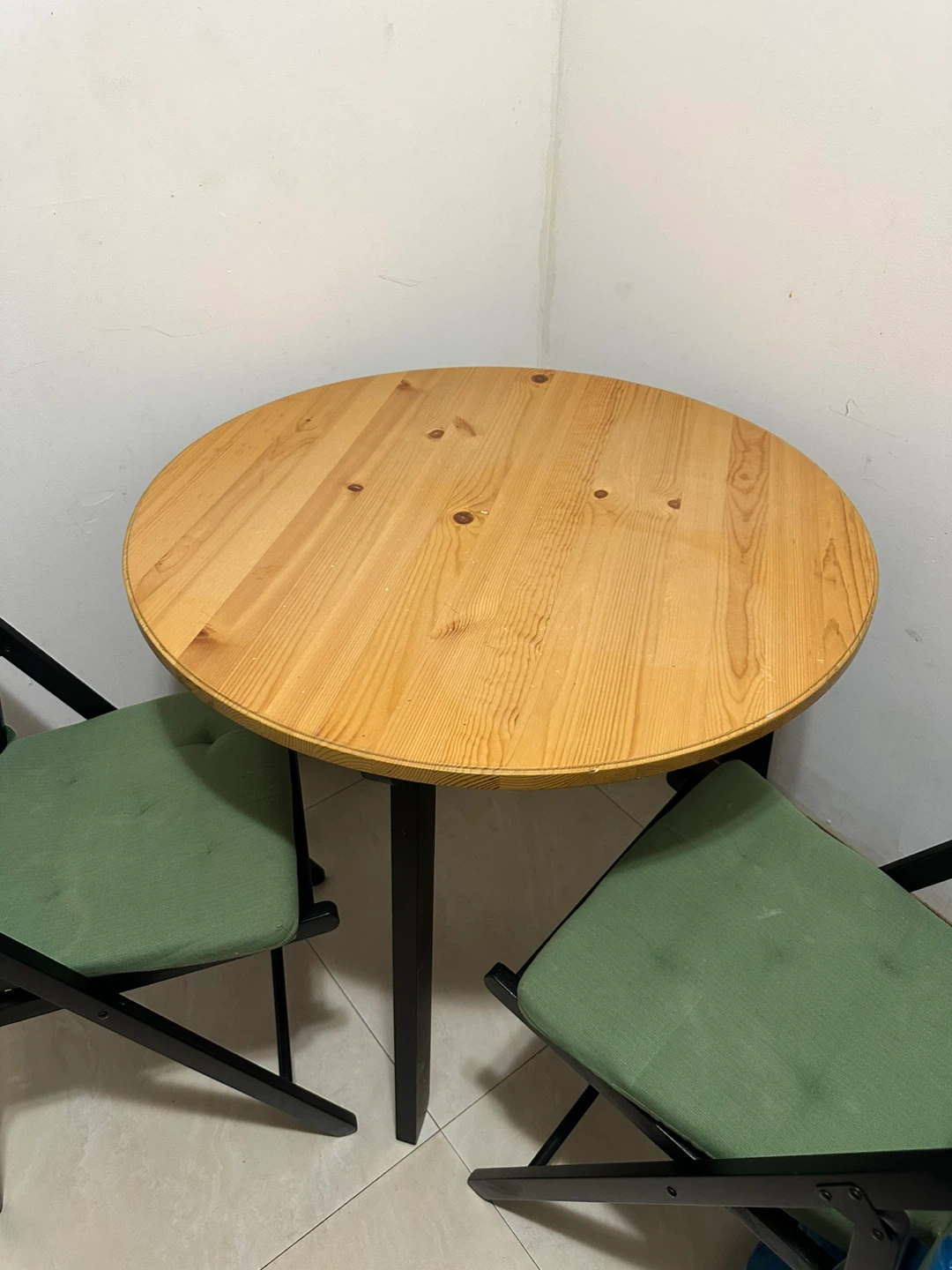 IKEA Round Dining Table with two chairs - photo 2