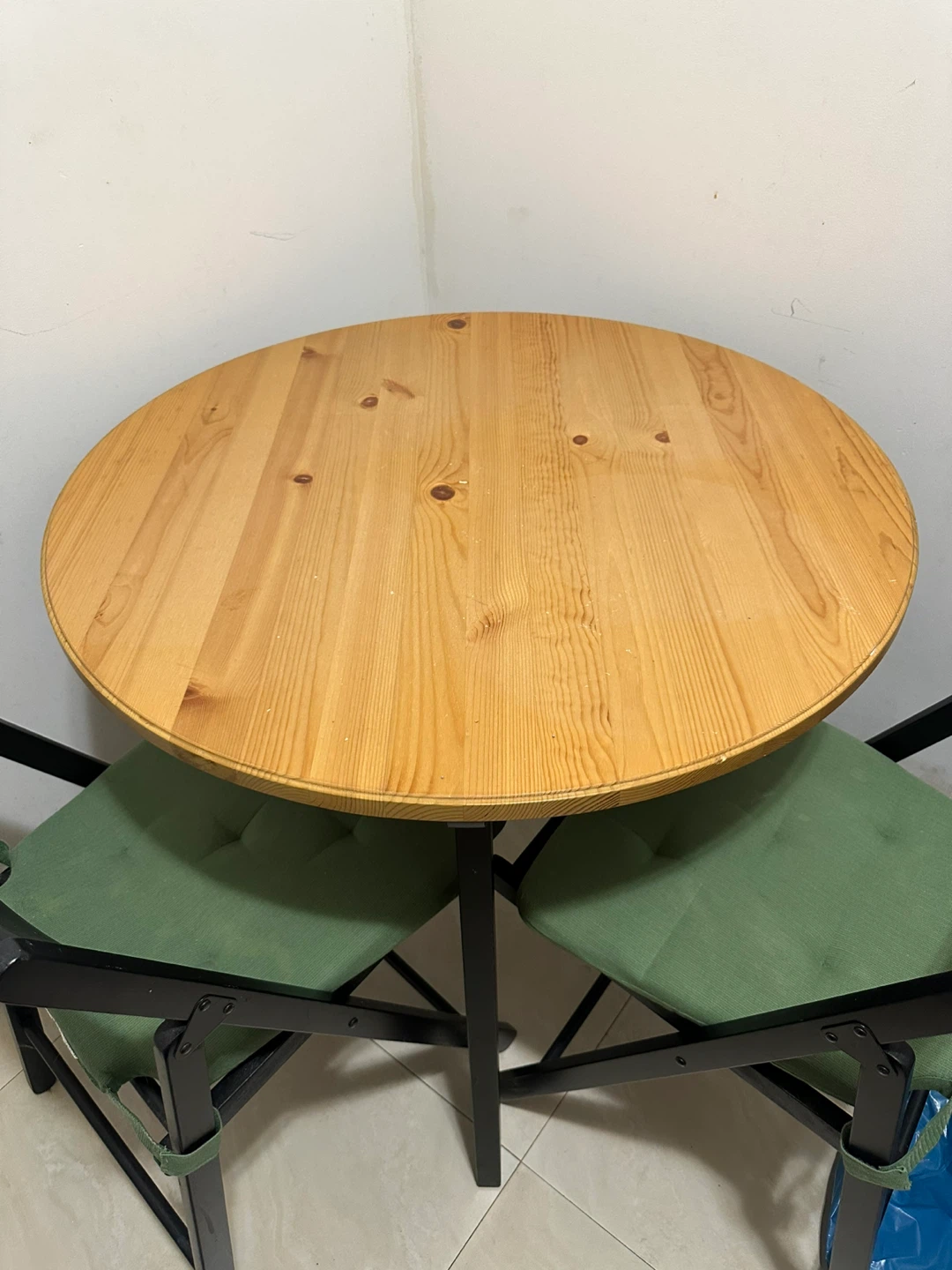 IKEA Round Dining Table with two chairs