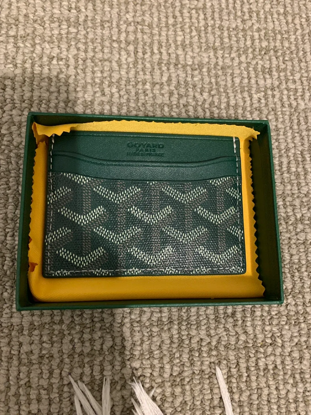 Goyard Green Card Holder with Box