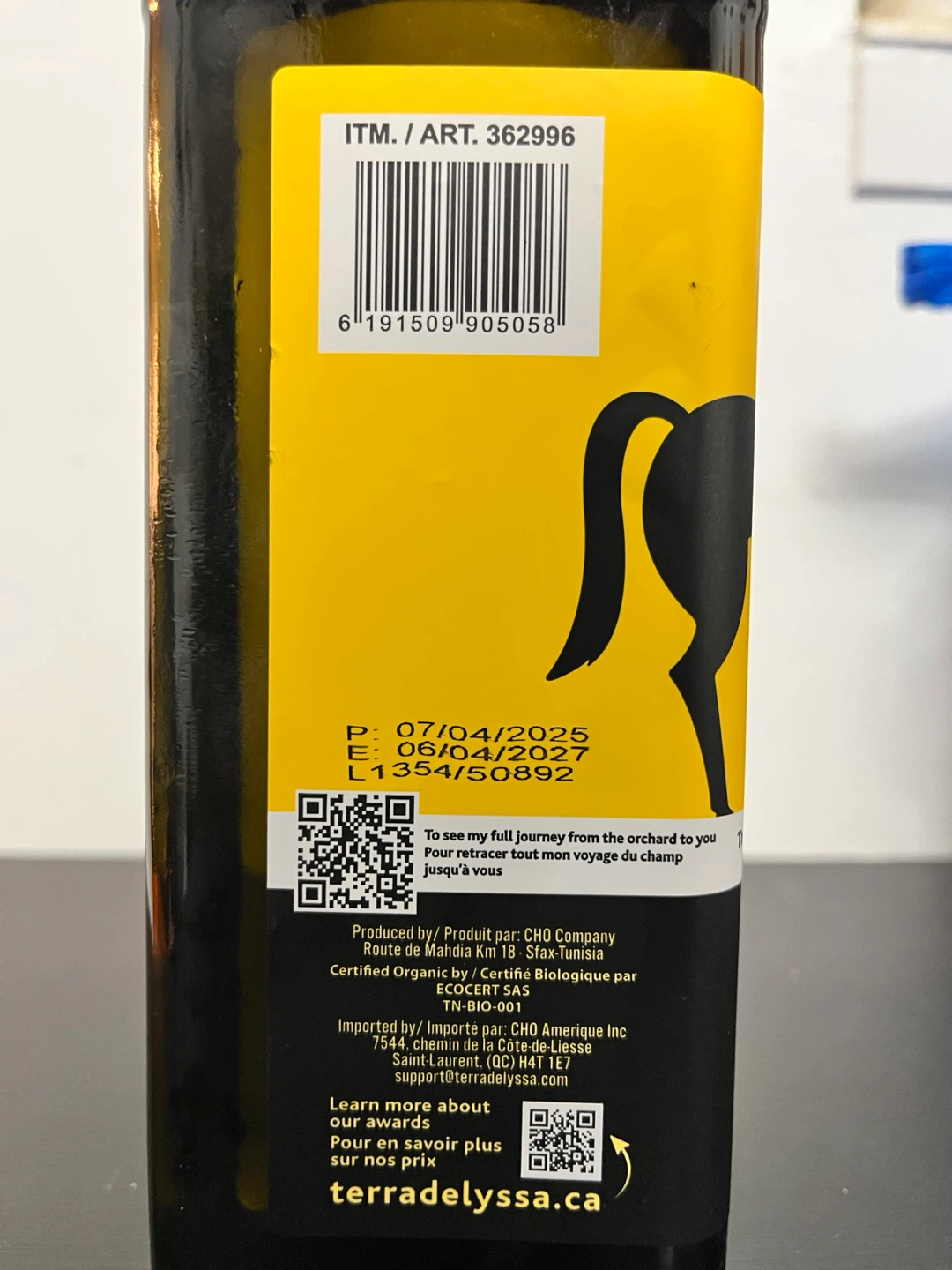 Terra Delyssa Organic Extra Virgin Olive Oil 1L - photo 2