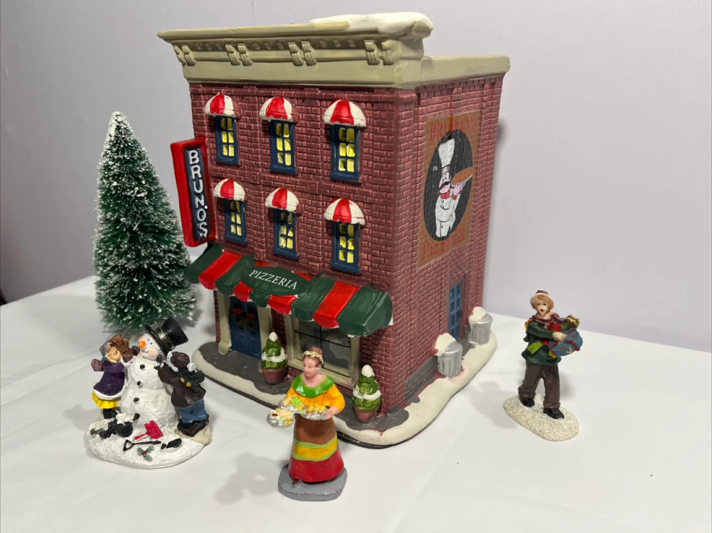 Bruno's Pizzeria Christmas Village Decorations