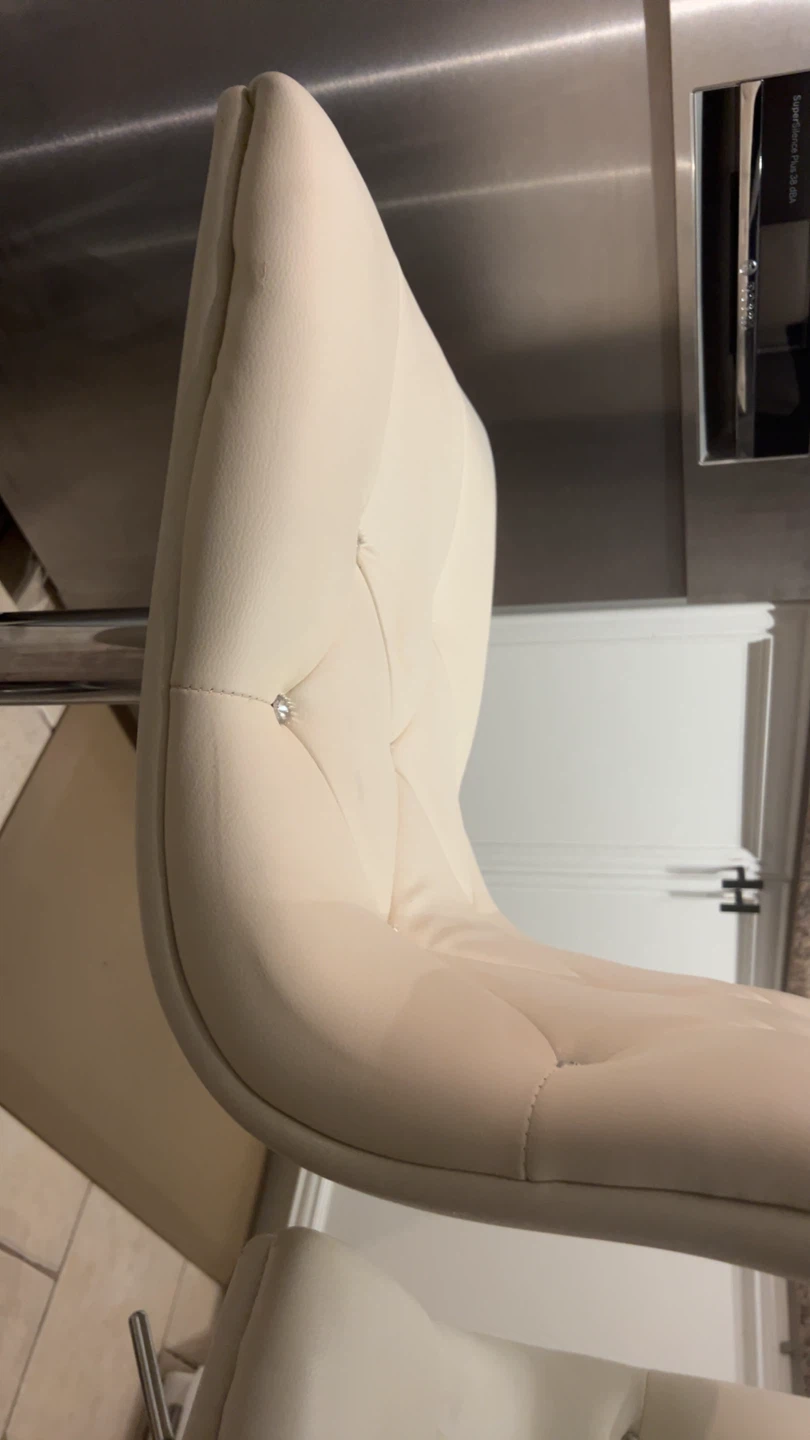 White Faux Leather Bar Stool - photo 5