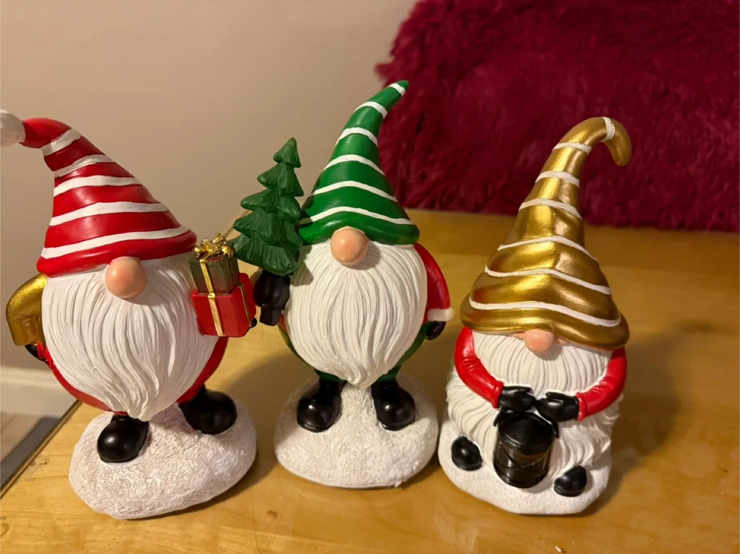 Set of 3 Christmas Gnome Figurines
