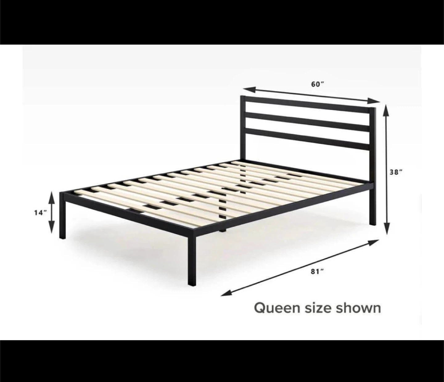 Queen Size Metal Bed Frame - photo 2