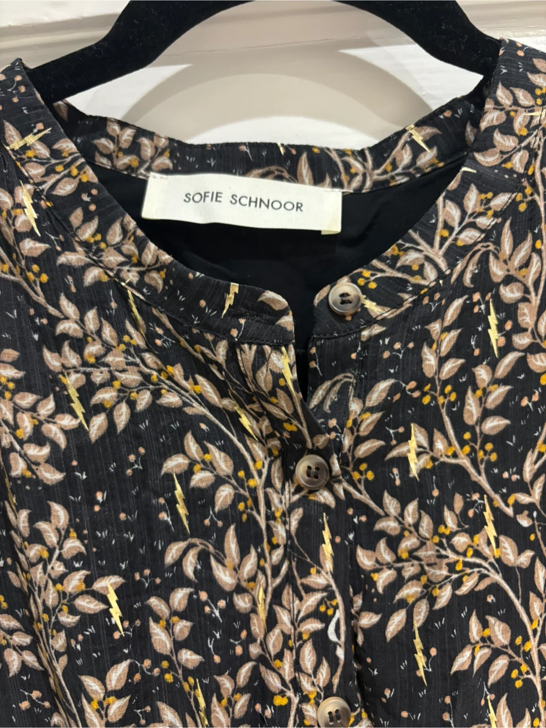 Sofie Schnoor Black & Gold Floral Dress, size M - photo 3