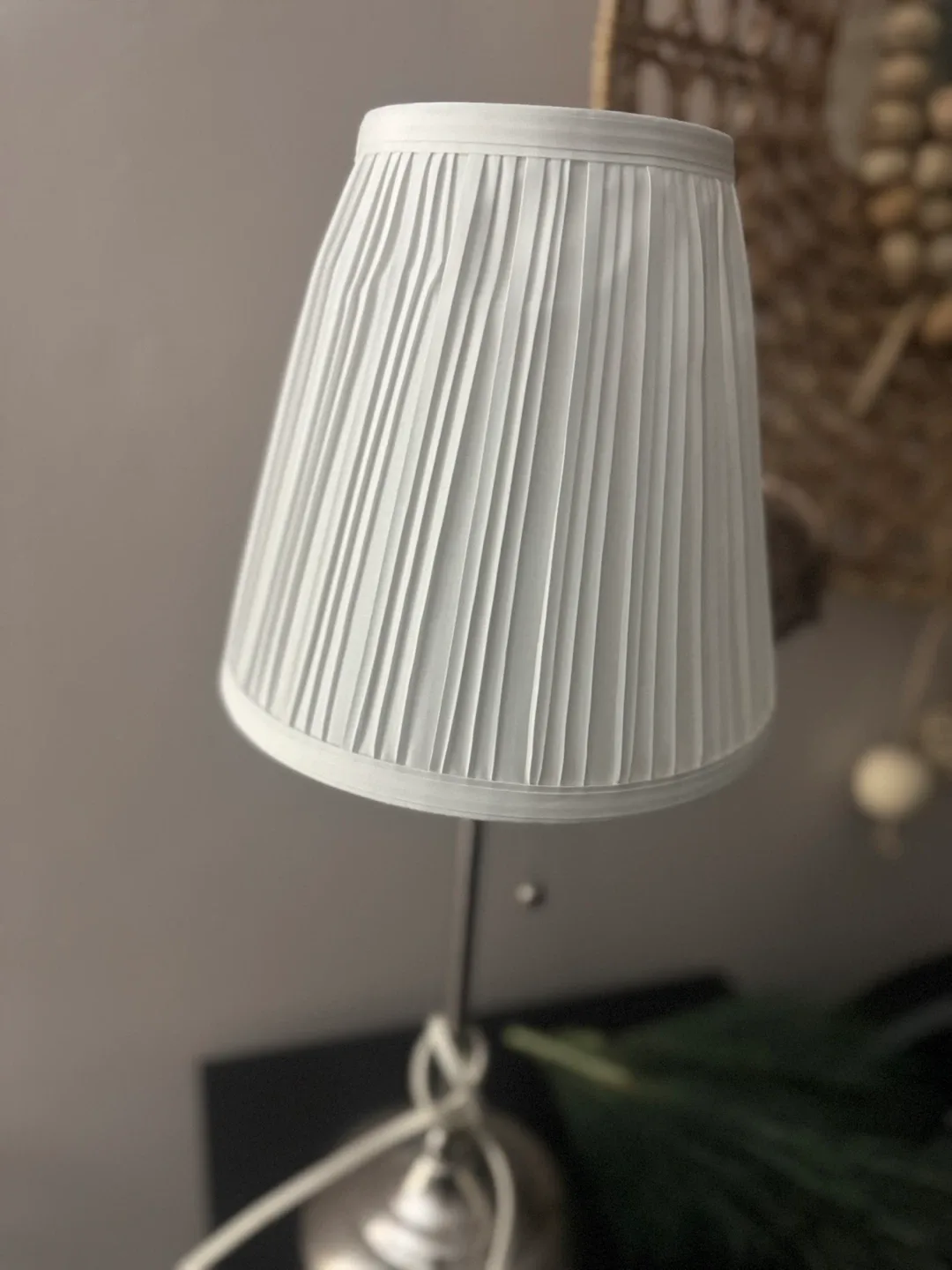 Silver Table Lamp with White Shade #cleanout image indicator(3)