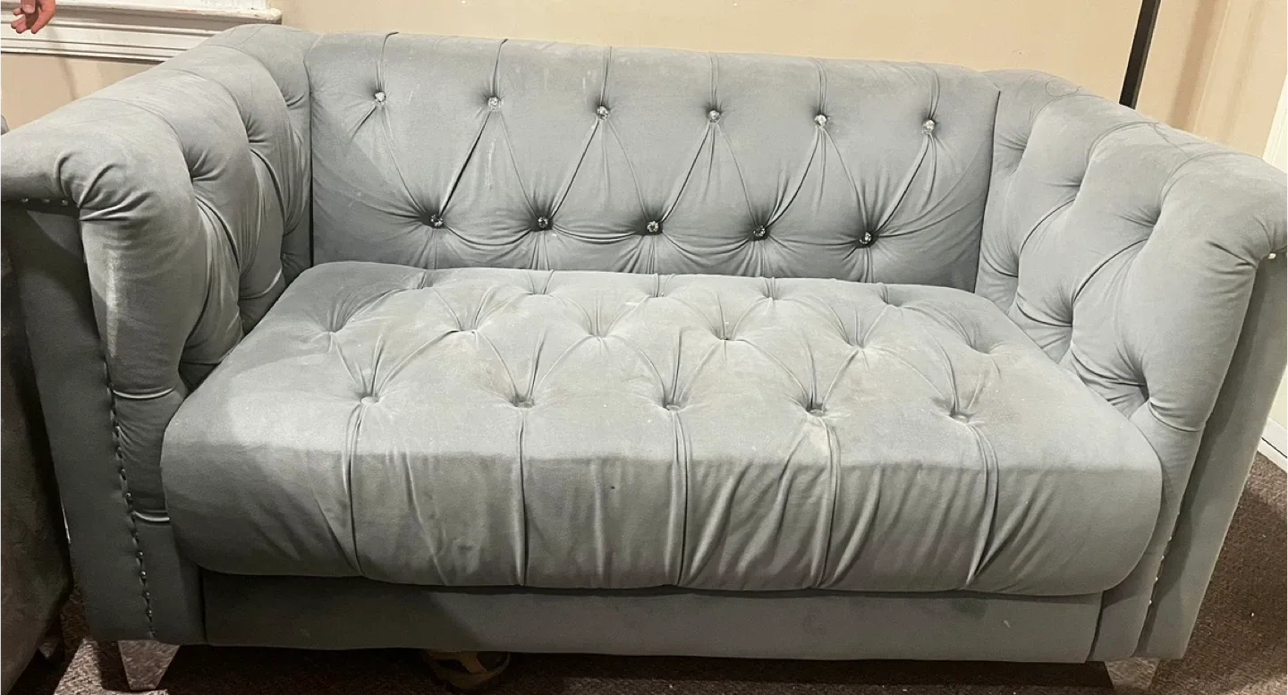 Grey Tufted Sofa