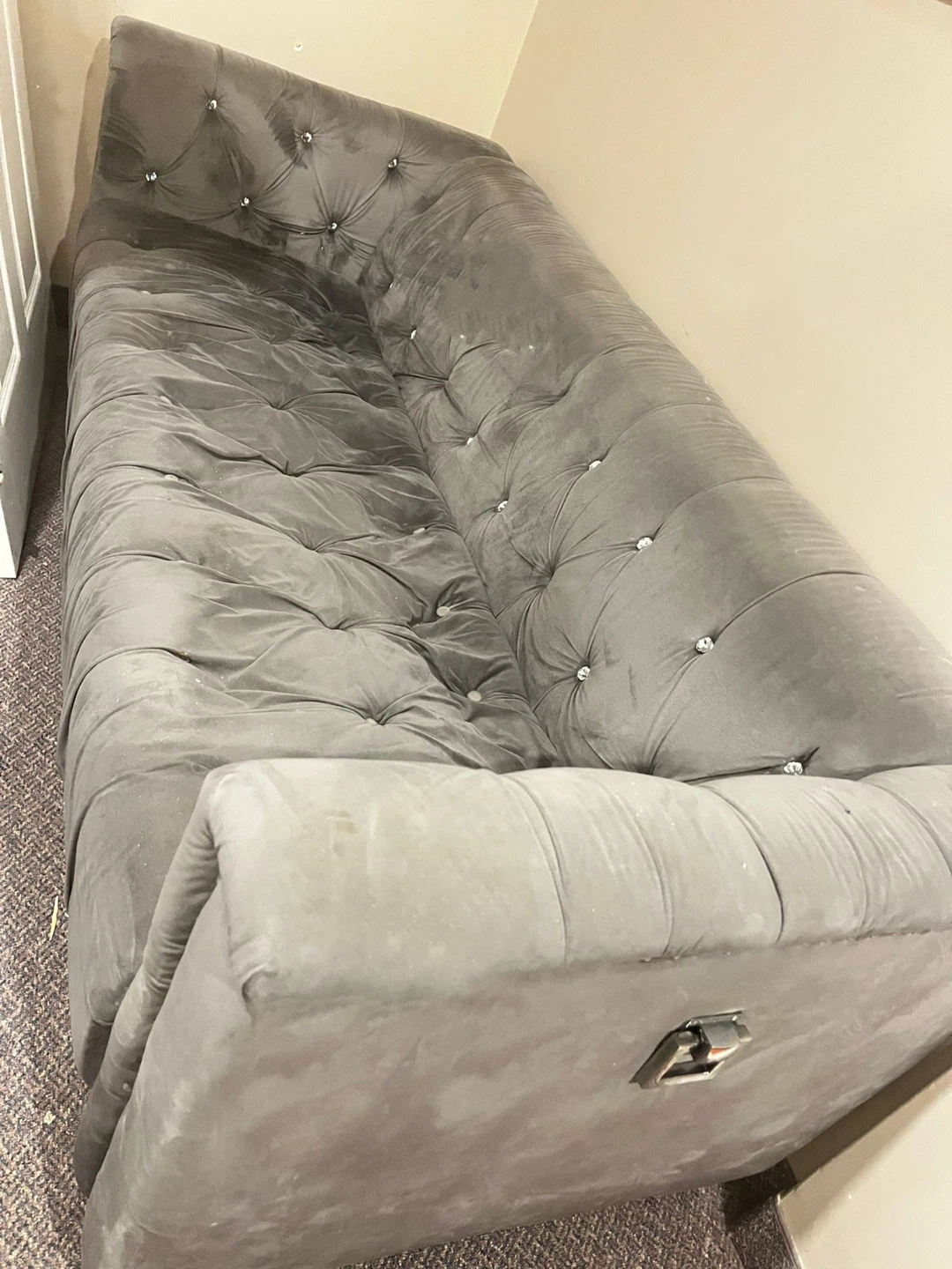 Grey Tufted Sofa - photo 2
