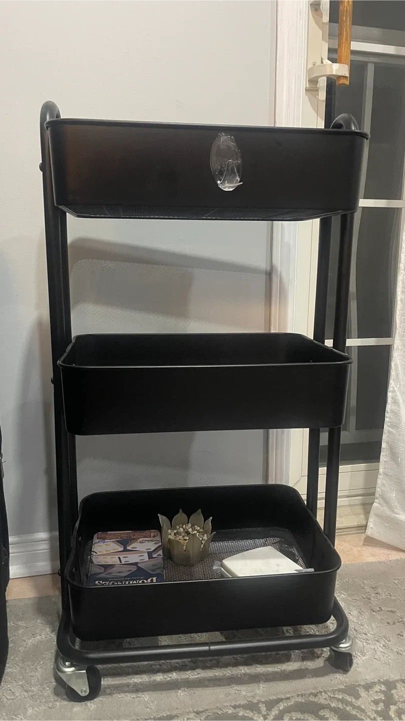 Rolling Utility Cart - Black  #Cleanout