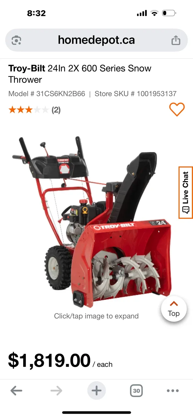 Troy-Bilt 24in 2X 600 Series Snow Thrower image indicator(5)