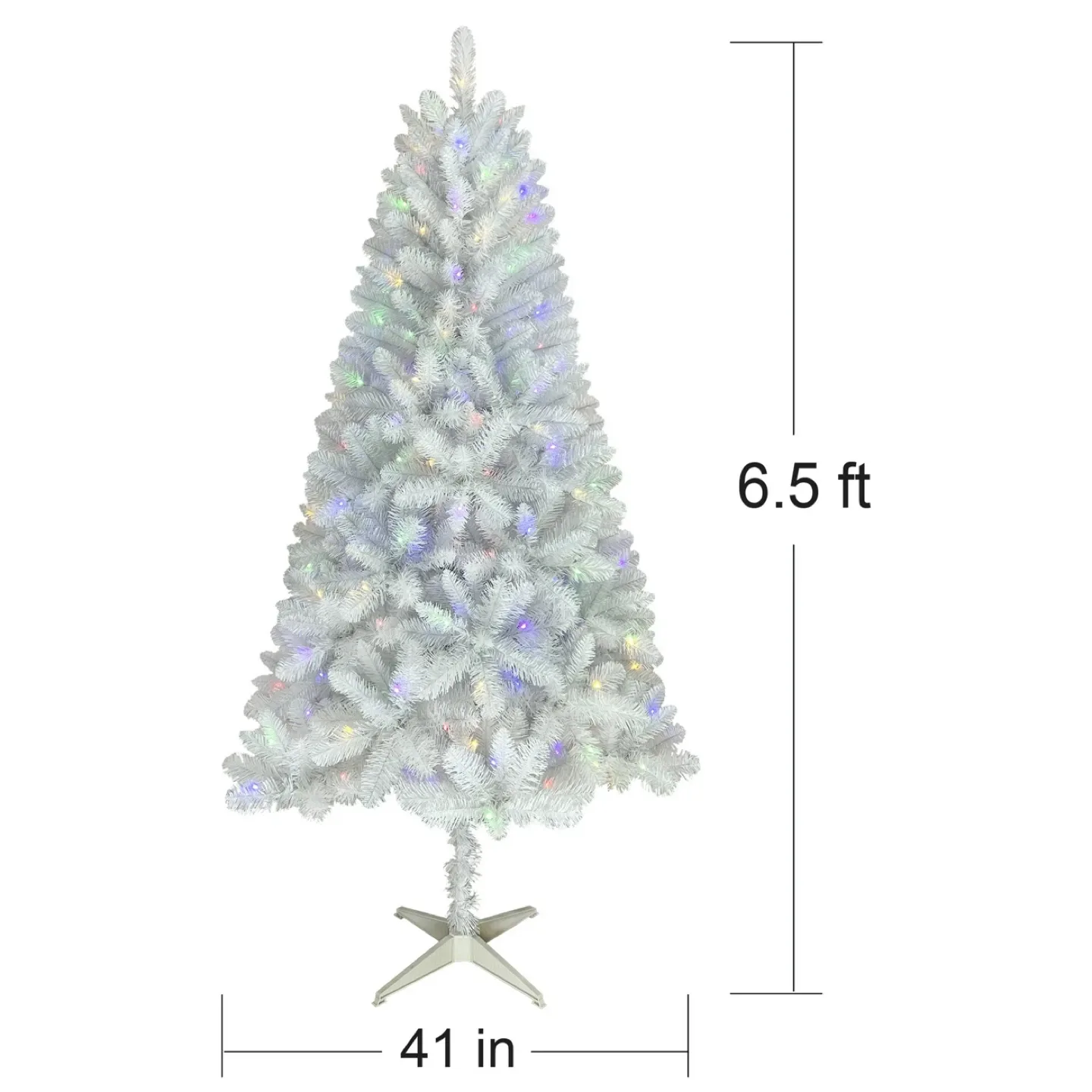 Holiday Time 6.5' Pre-Lit LED Paxton Pine Christmas Tree-White image indicator(6)