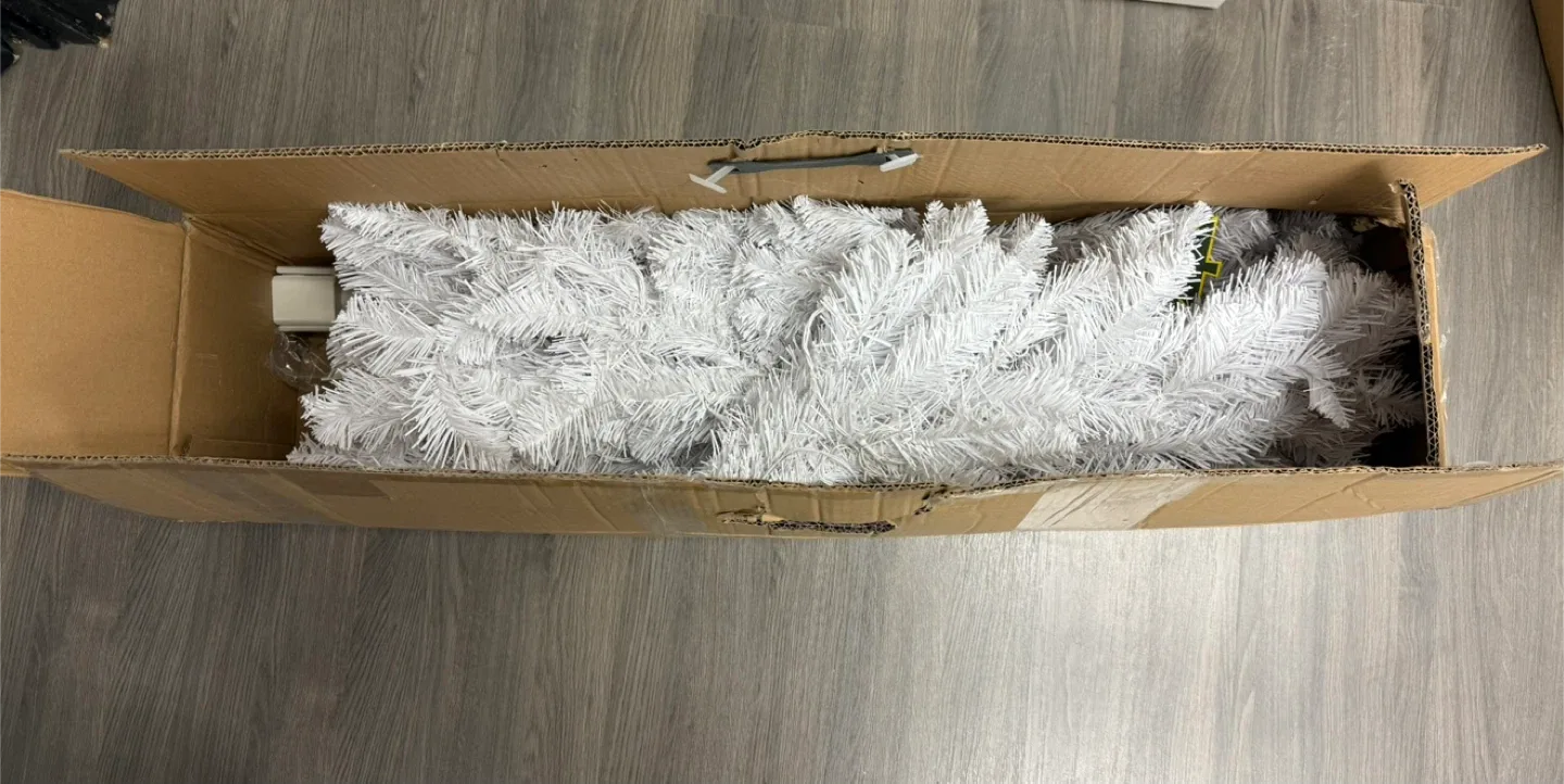 Holiday Time 6.5' Pre-Lit LED Paxton Pine Christmas Tree-White image indicator(9)