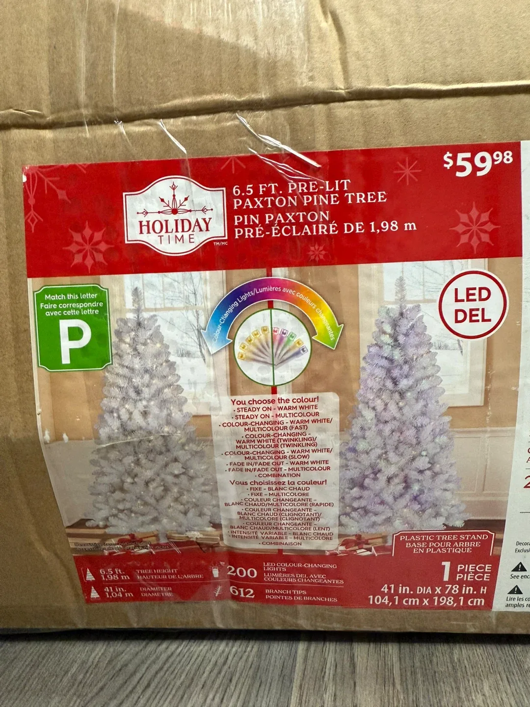 Holiday Time 6.5' Pre-Lit LED Paxton Pine Christmas Tree-White image indicator(7)