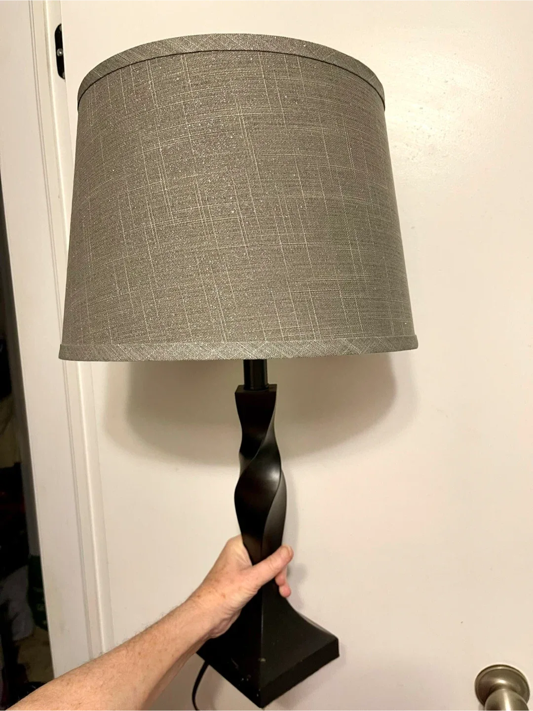 Table Lamp with Gray Glittery Shade