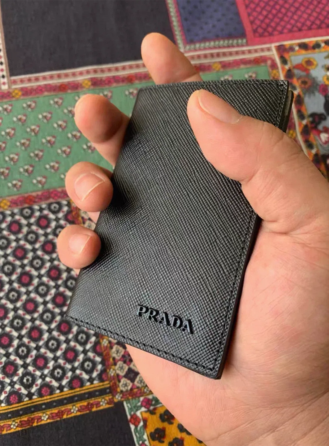 Prada Black Leather Card Holder