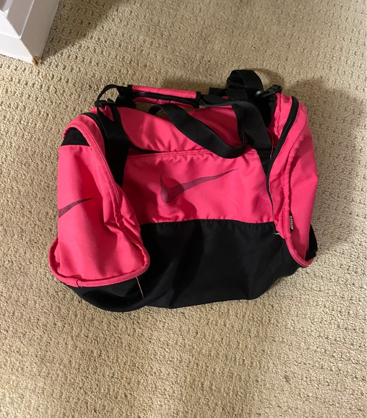 Nike Pink & Black Duffle Gym Bag
