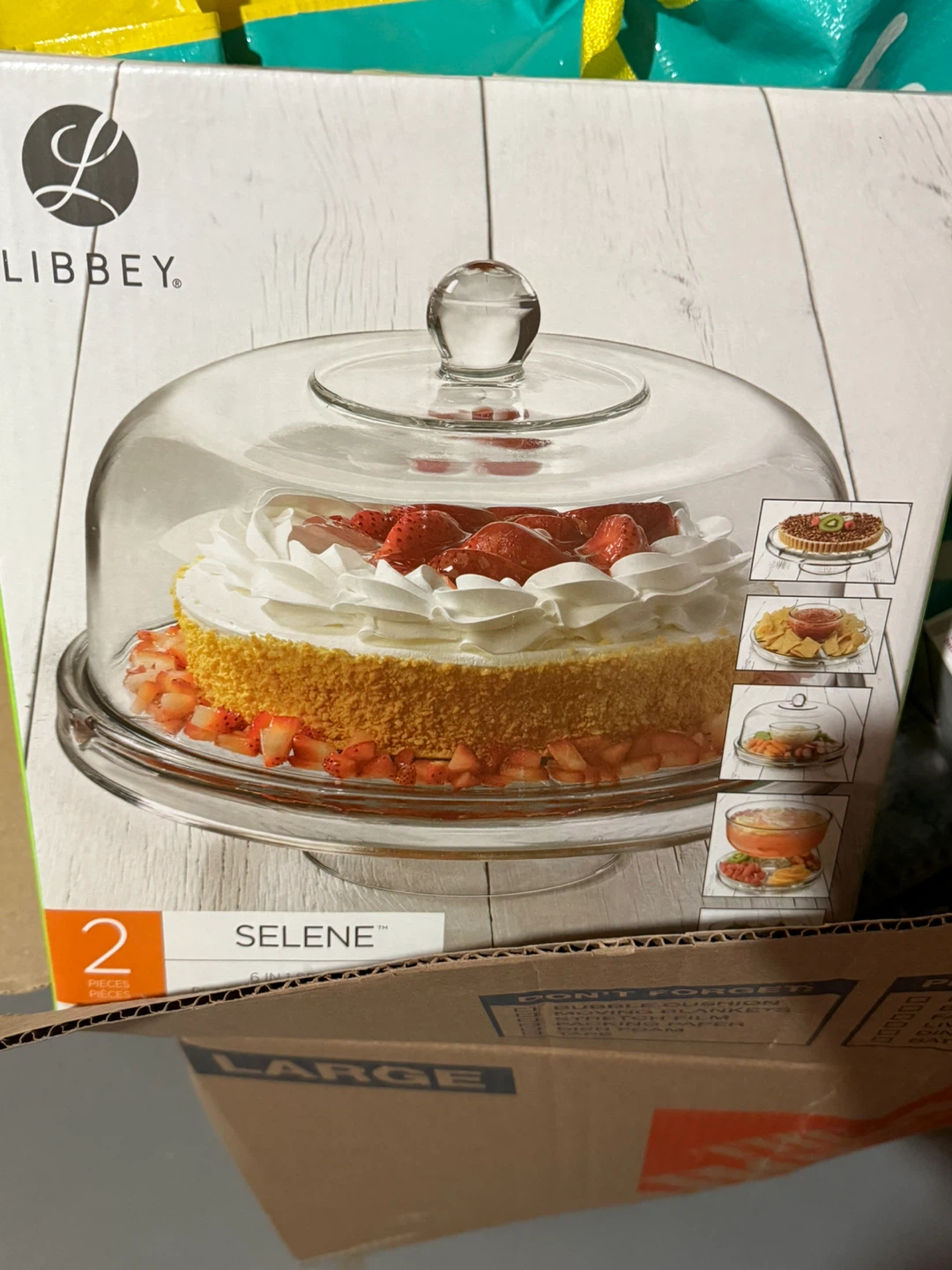 Libbey Selene Cake Stand with Dome - New